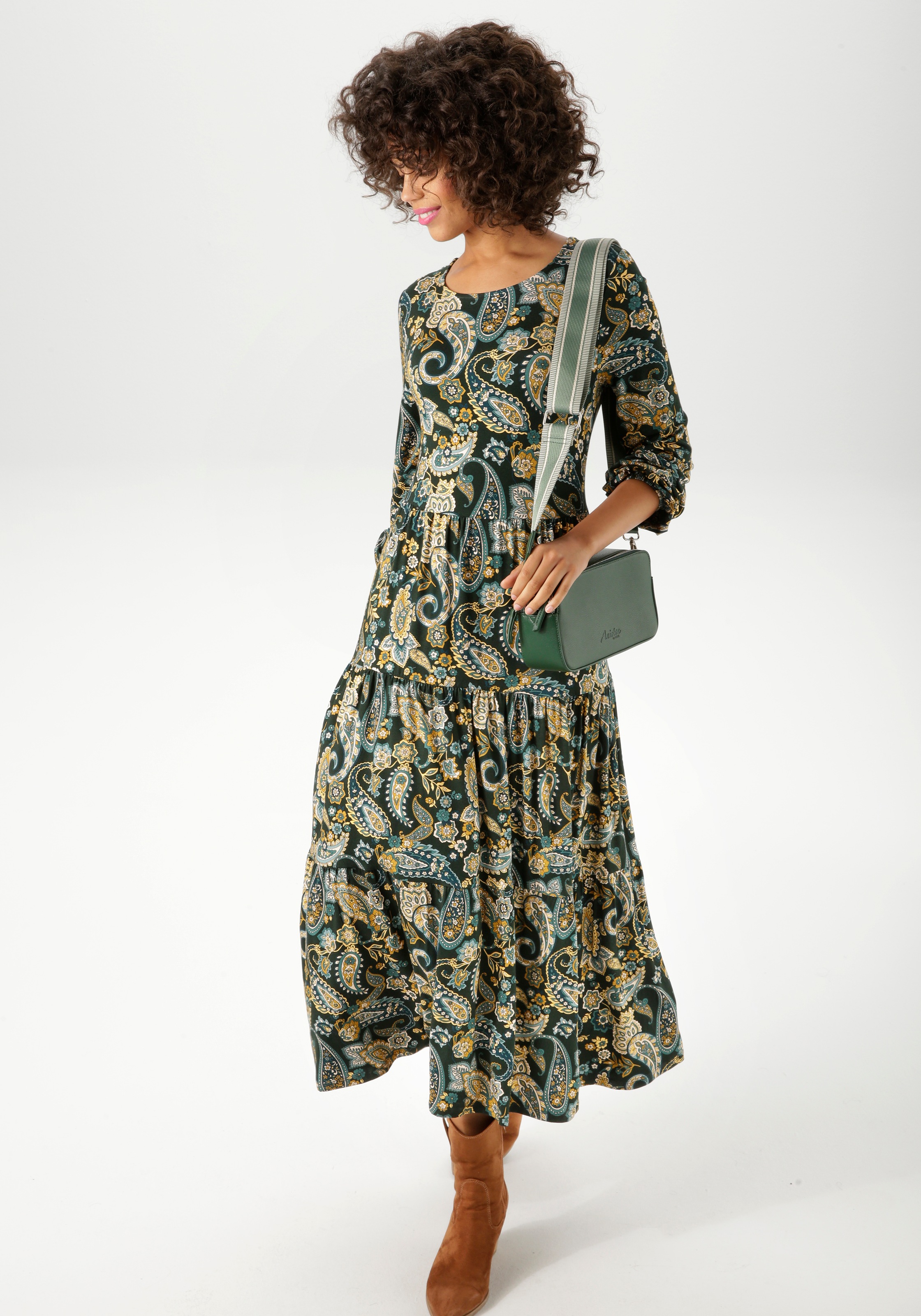 Aniston CASUAL Jerseykleid mit farbharmonischem Paisley-Muster günstig online kaufen
