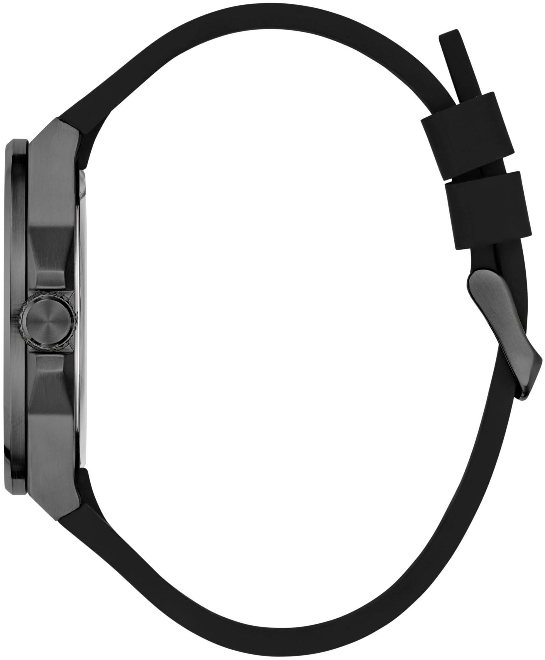 Guess Quarzuhr »VINYL«, Armbanduhr, Herrenuhr, Silikonarmband, Mineralglas, analog