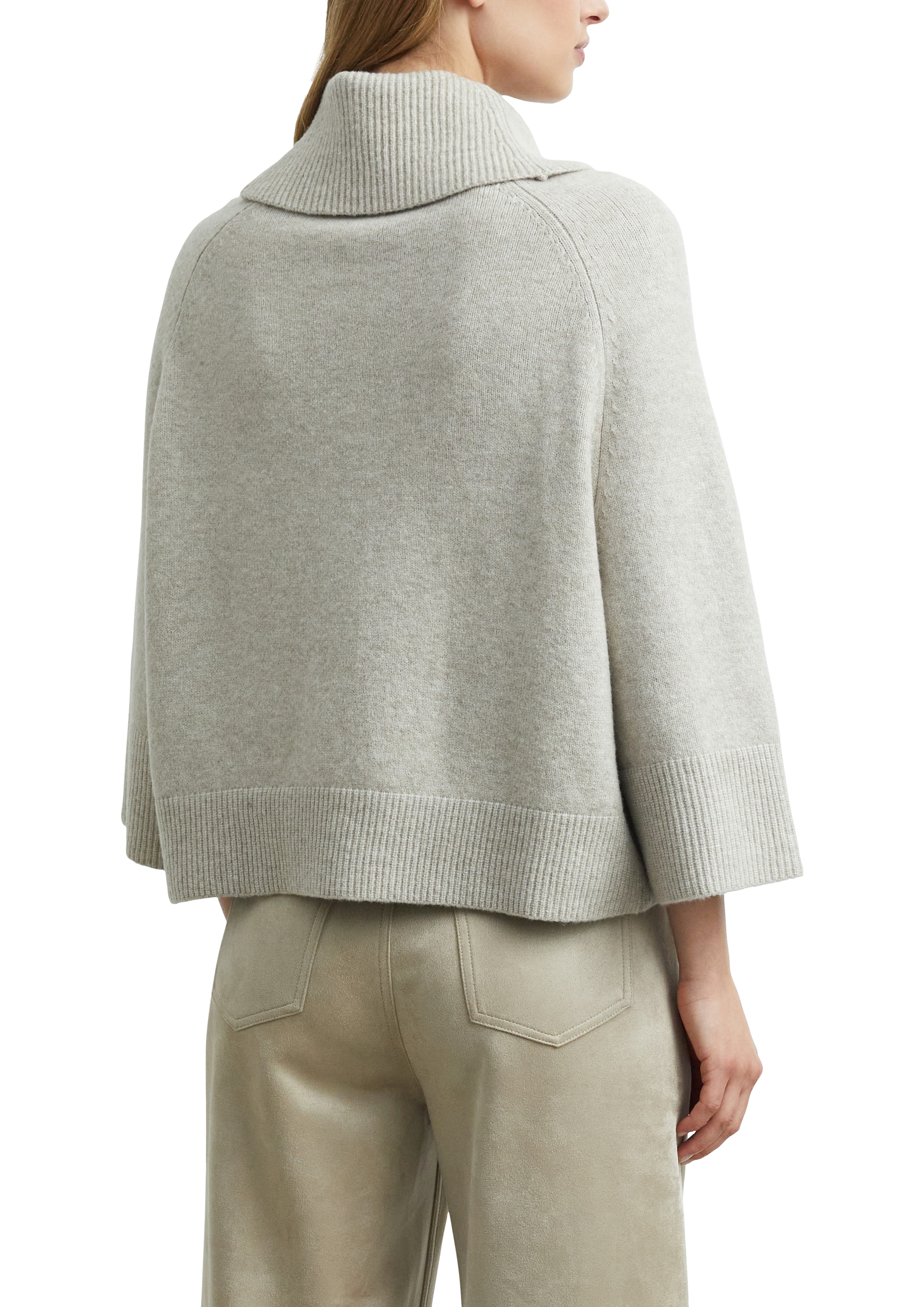 Comma Rollkragenpullover / Poncho-Pullover mit weitem Kragen, Loose Fit