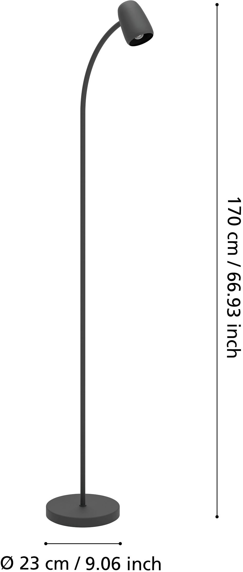 EGLO Stehlampe »CARLO Stehlampe - Stahl - E14 - 1X18W - IP20« E14 1 Stk. Standlampe, 170 cm, Flexarm, schwenkbar, Leselampe, Wohnzimmerlampe