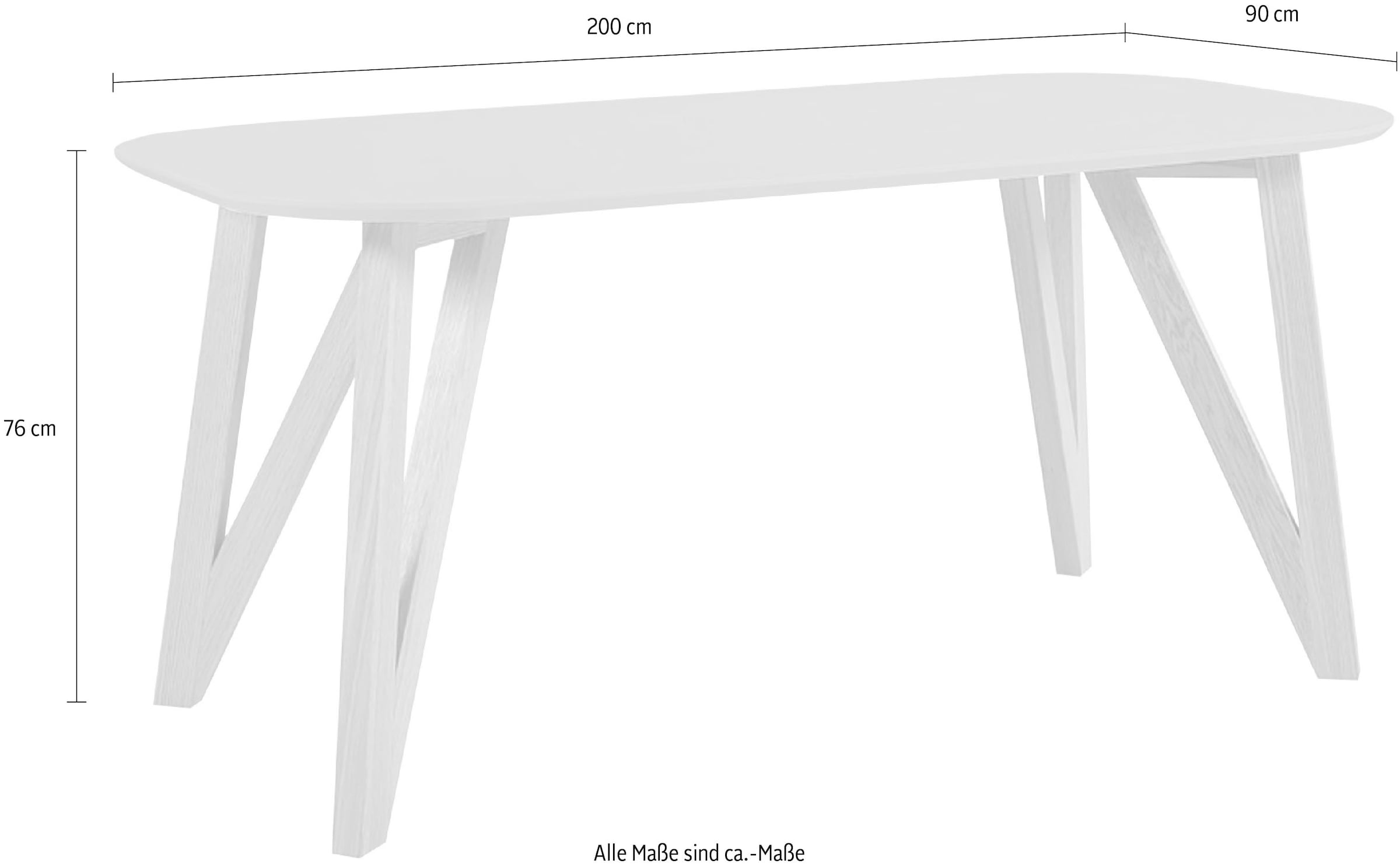 SalesFever Esstisch »Solna - Stilvoller Tisch für Ihr Zuhause« Massive Eichen-Haarnadelbeine: Natürliches Design-Statement