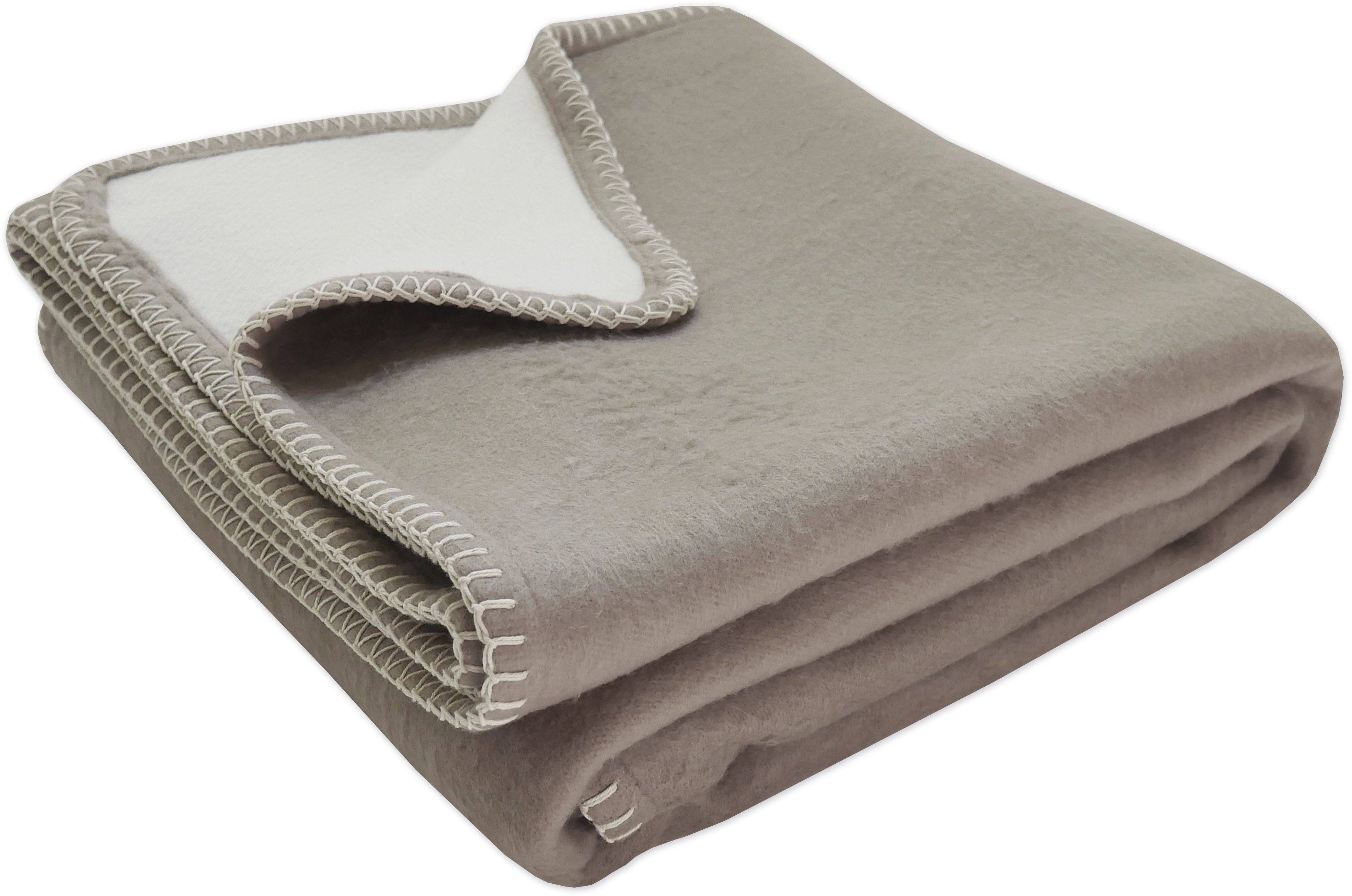 Wohndecke »Bio Flanell Wohndecke Doubleface«, mit Ziernaht