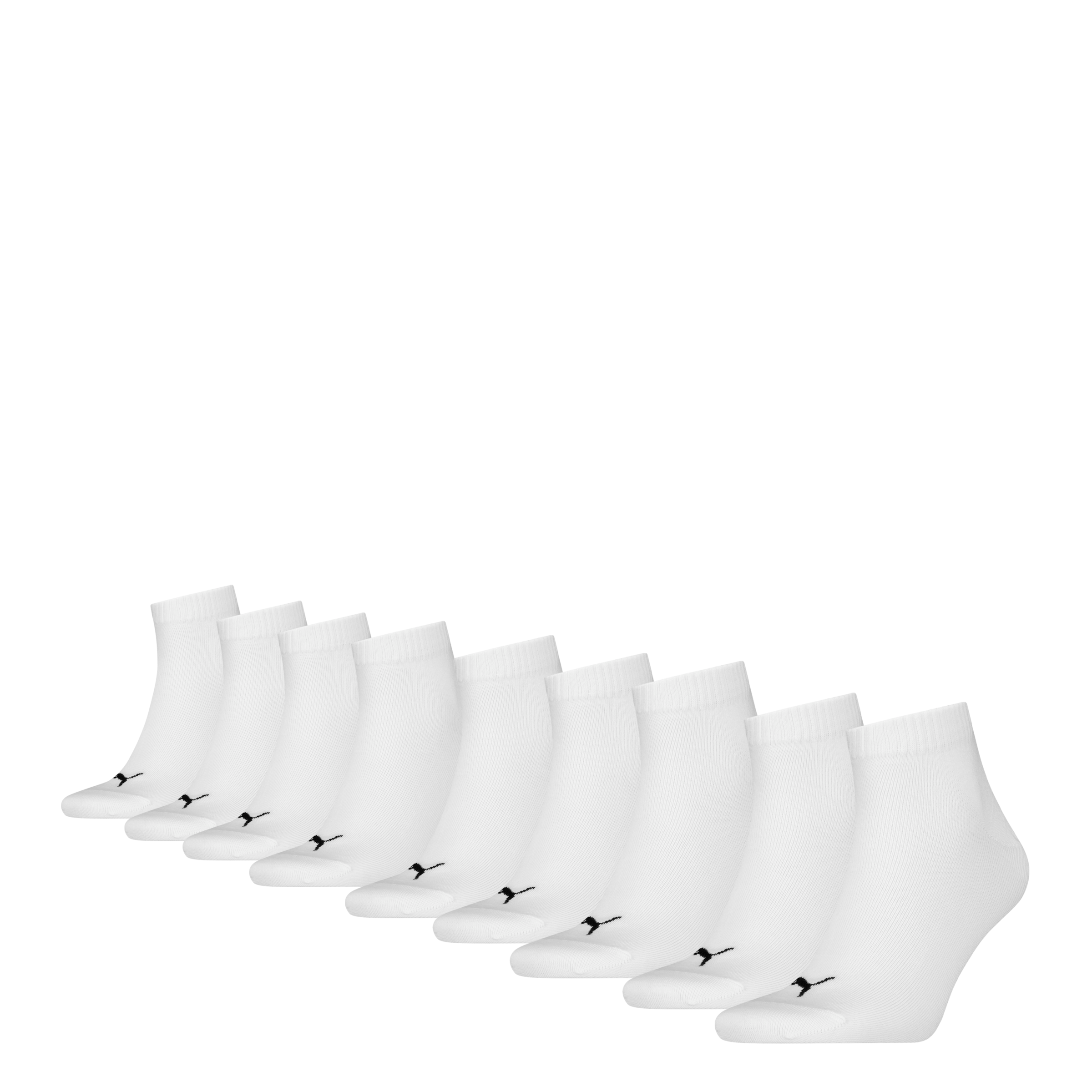 PUMA Kurzsocken "PUMA UNISEX QUARTER PLAIN 9P ECOM" 9 Paar tlg. Atmungsaktiv, feuchtigkeitsregulierend, Rippenbündchen