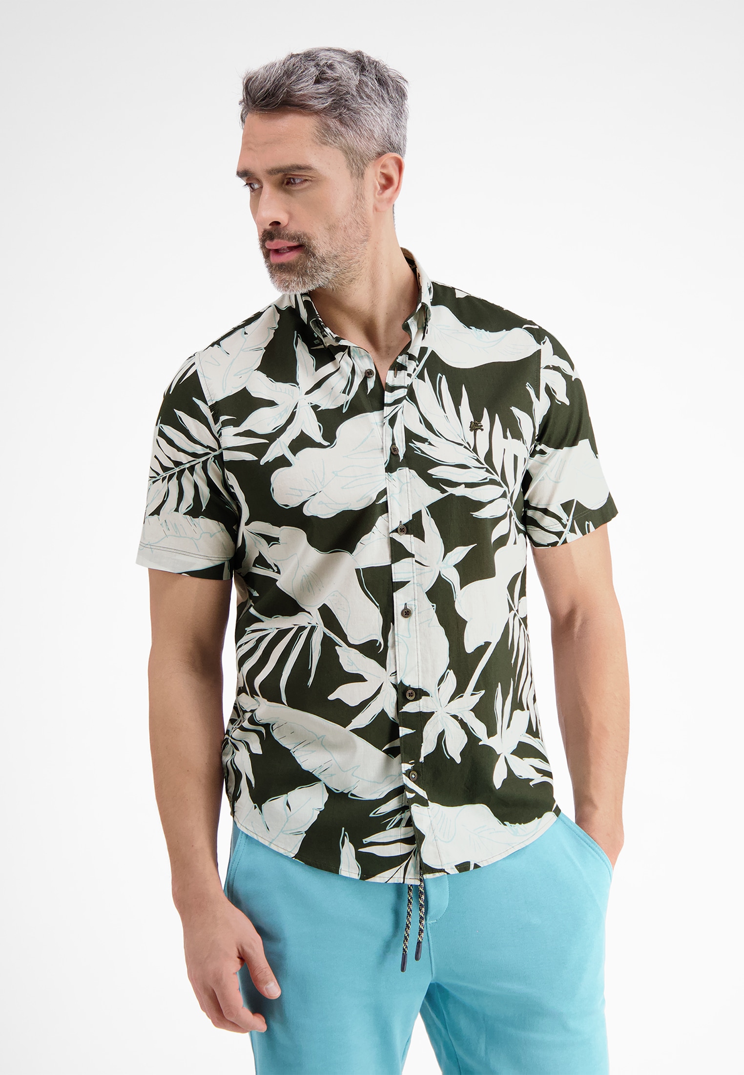 LERROS Kurzarmhemd "Halbarmhemd mit floralem Print" günstig online kaufen