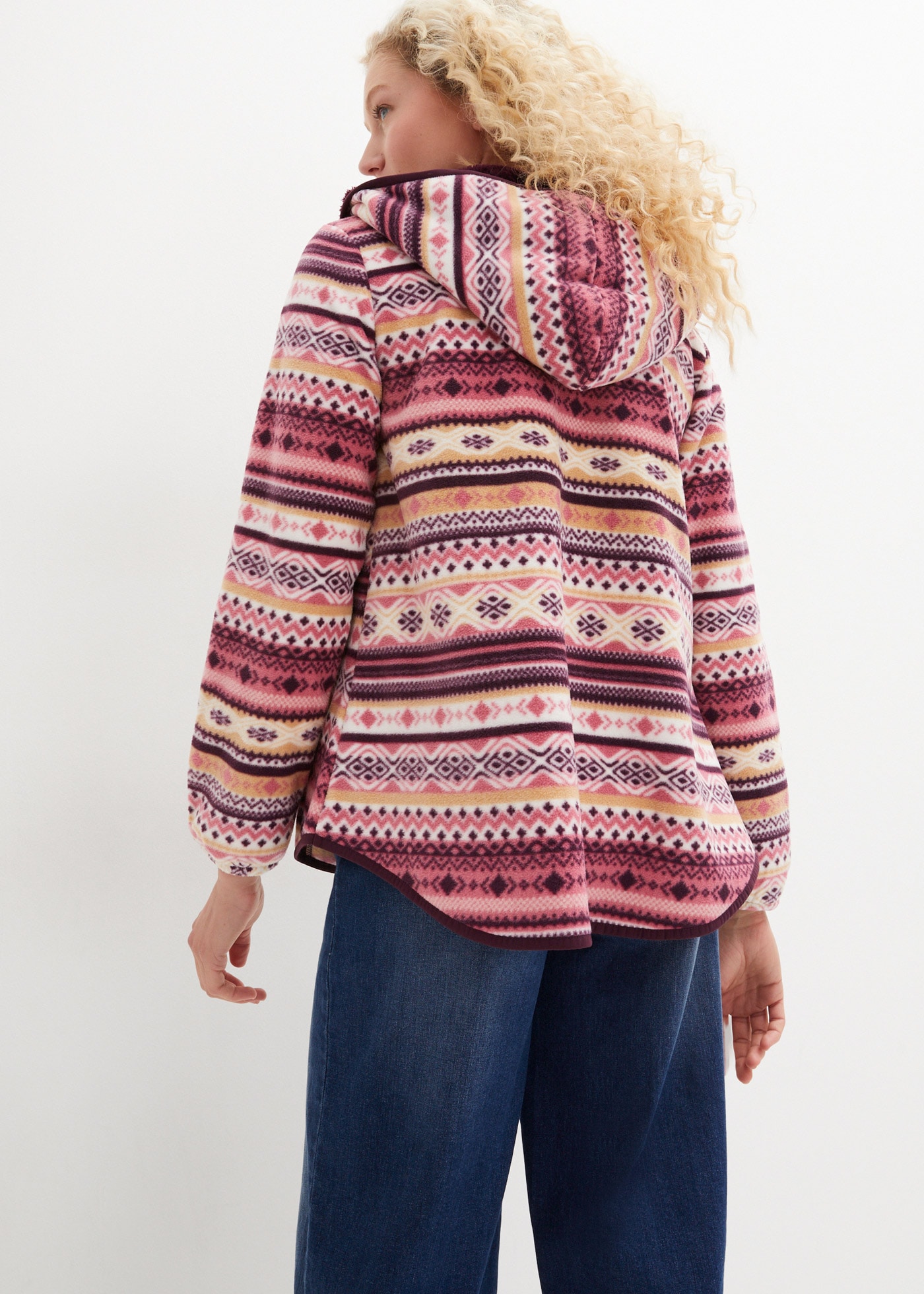 bonprix Fleecejacke »Kapuzen-Fleecejacke mit Norweger-Muster« mit Kapuze Winterjacke als Kapuzen-Fleecejacke mit Norweger-Muster