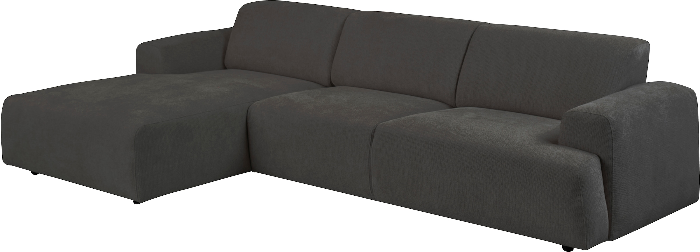 andas Ecksofa »Linkka, Breite 301 cm«, L-Form, in einem weichen Chenille-Stoff, mit Wellenunterfederung