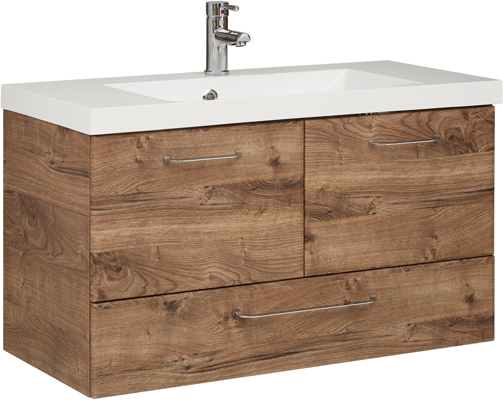 Saphir Badmöbel-Set "Quickset 943 2-teilig, Mineralmarmor-Waschtisch und LE günstig online kaufen