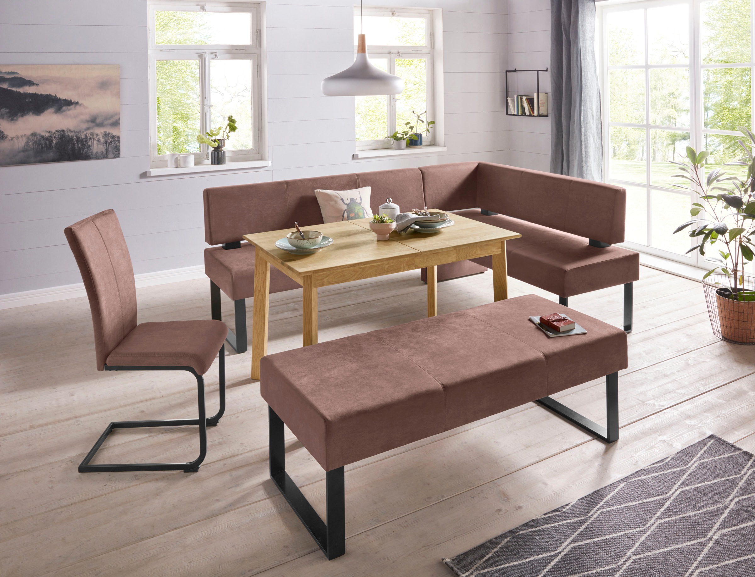 Home affaire Eckbank "Oliver mit Metallgestell, Küchenbank" verschiedene Be günstig online kaufen