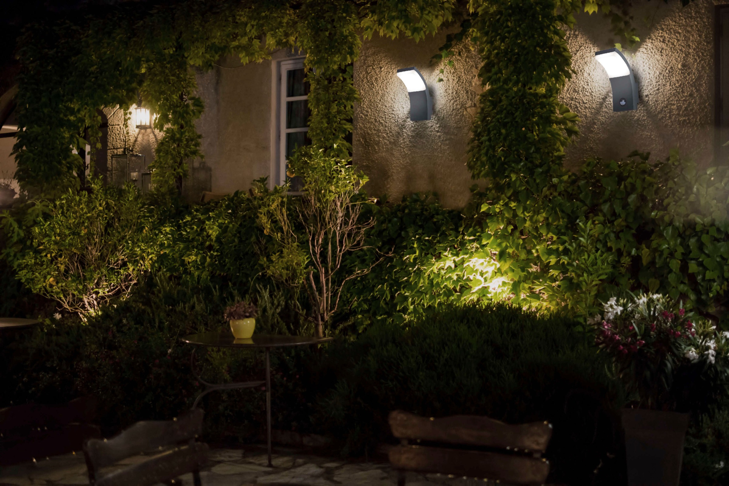 näve LED Außen-Wandleuchte »Orbis«, 1 flammig, Leuchtmittel LED-Board | LED fest integriert, Wandleuchte, Terrasse, anthrazit, Höhe: 19,8cm, LED warmweiß