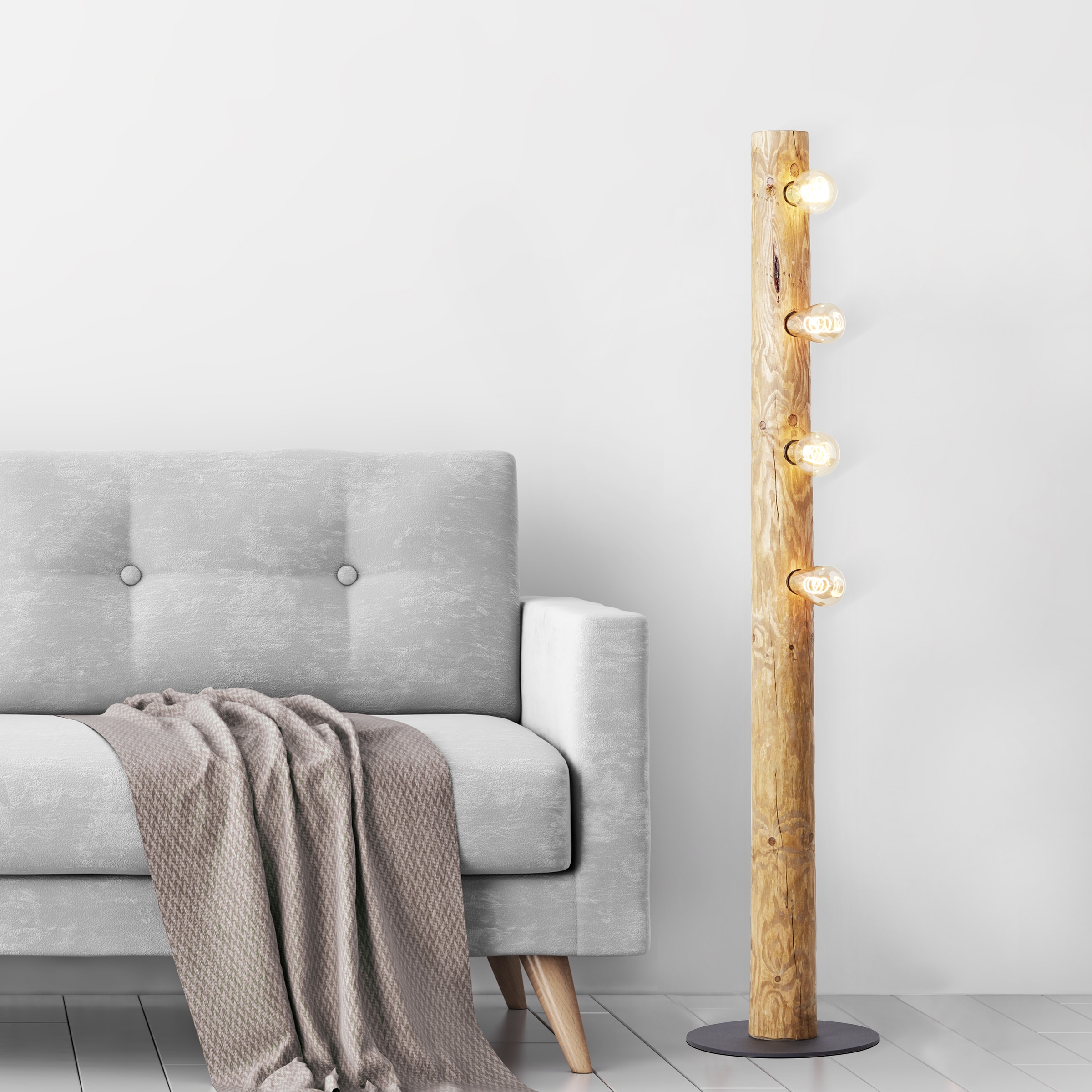 cm Holz/Metall, 4 cm, 141 gebeizt BAUR | Höhe, Ø kiefer x Brilliant flammig-flammig, 30 E27, 4 »Odun«, Stehlampe