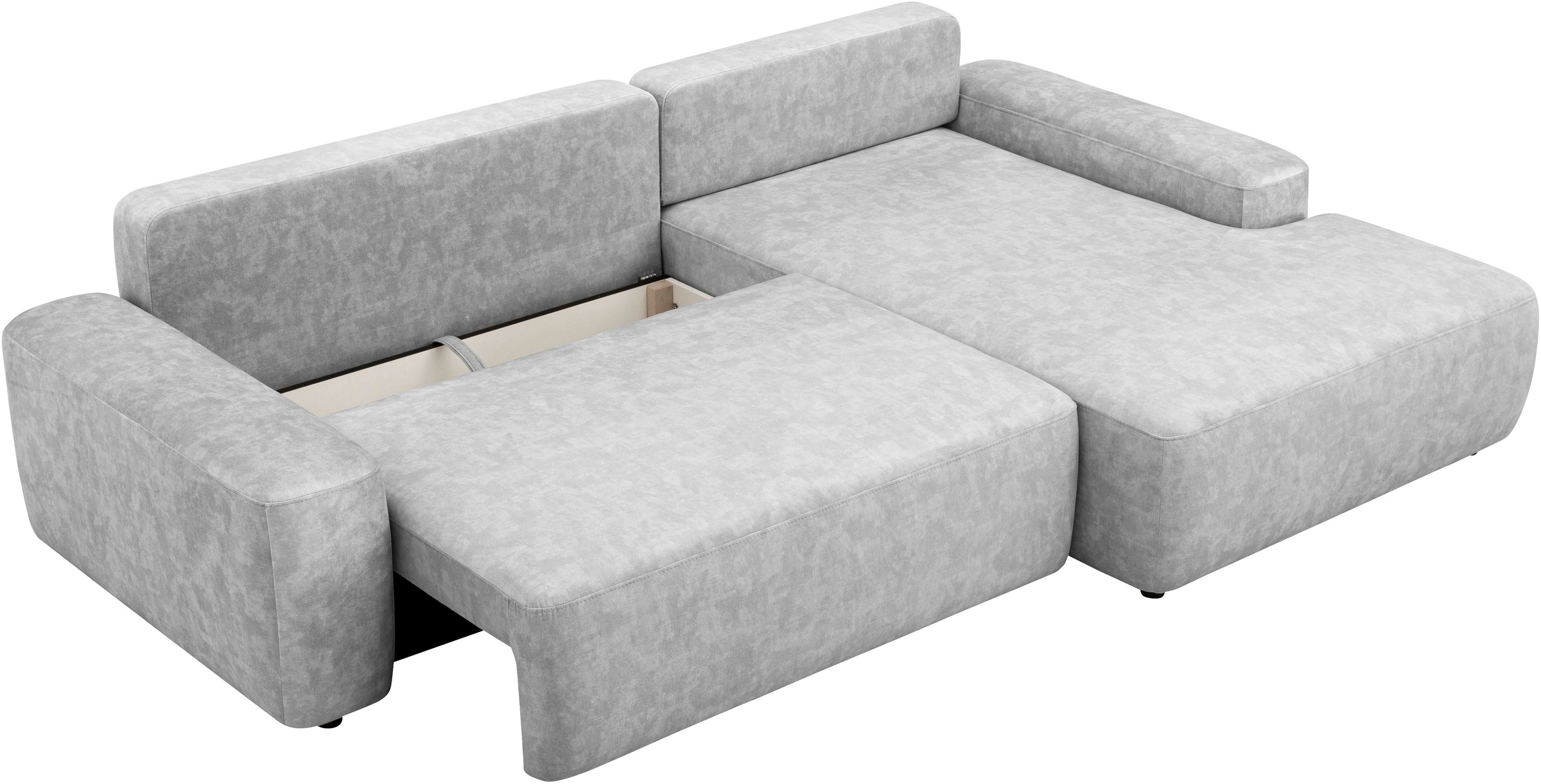 INOSIGN Ecksofa »TORGE (264cm), Schlafsofa in Cord, Samtvelours o Struktur fein, L-Form«, Schlaffunktion, Bettkasten, Liegefläche: 125/210 cm