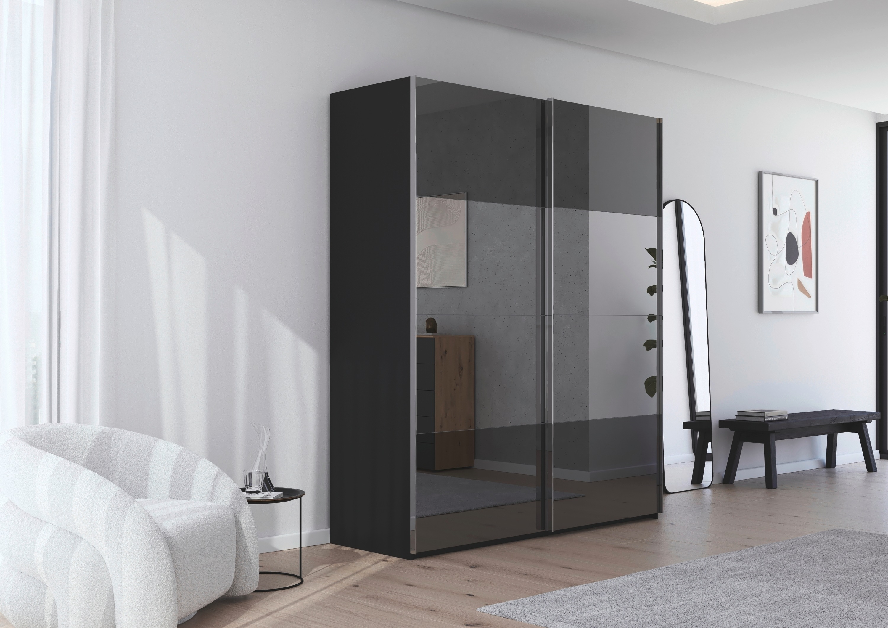 Thumbnail - rauch Schwebetürenschrank "Kleiderschrank Schrank Garderobe Schlafzimmerschrank SCALE-FYRA", edle Türen viergeteilt Fron...