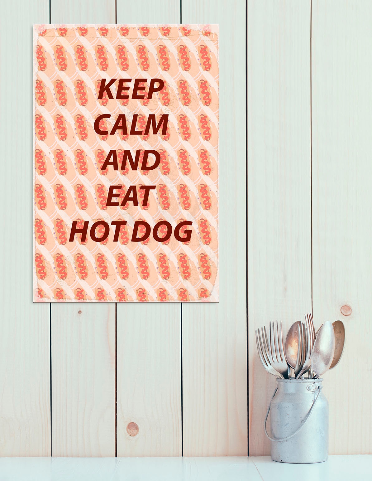 queence Metallbild "Hot Dog", Schriftzüge, (1 St.), Stahlschilder