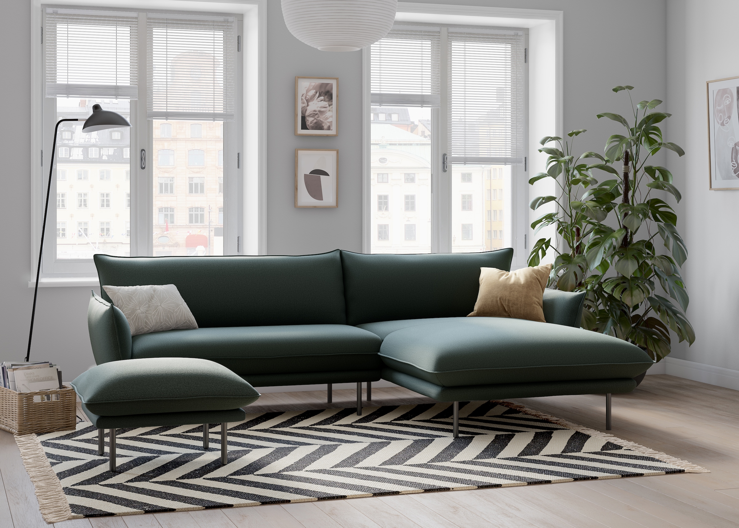 andas Ecksofa »Stine L-Form«, Besonderes Design durch Kissenoptik und Keder, by Morten Georgsen