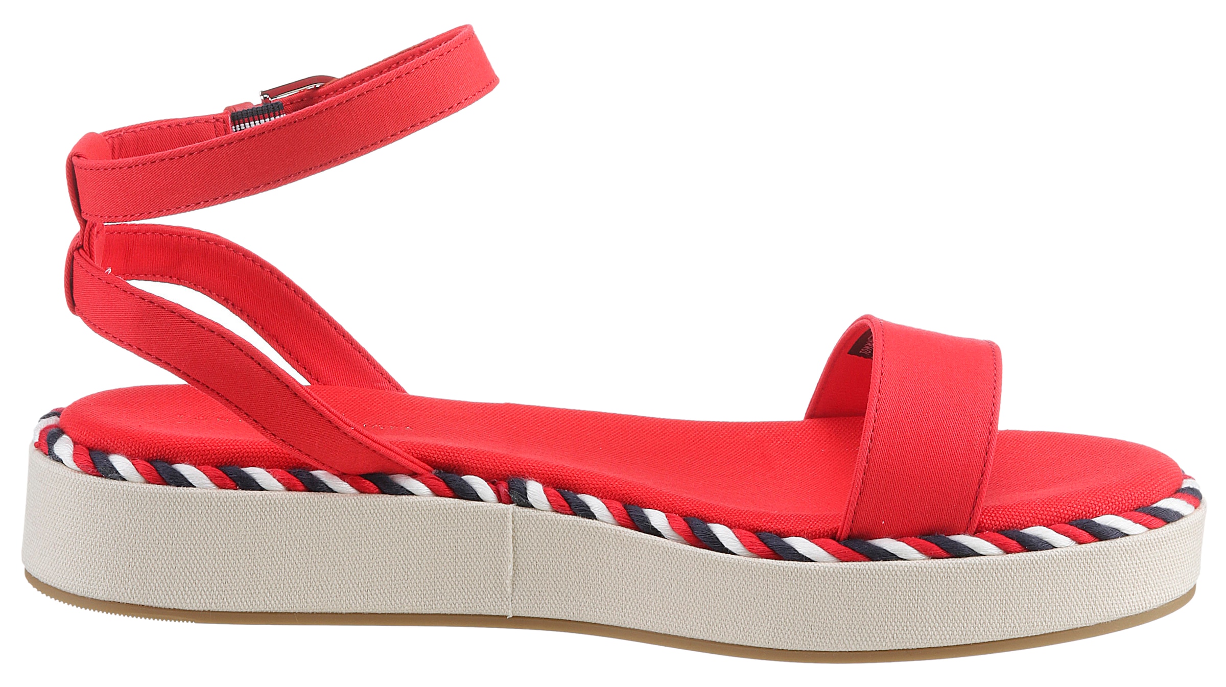 Tommy Hilfiger Riemchensandale »ROPE FLATFORM«, mit verstellbarer Schnalle