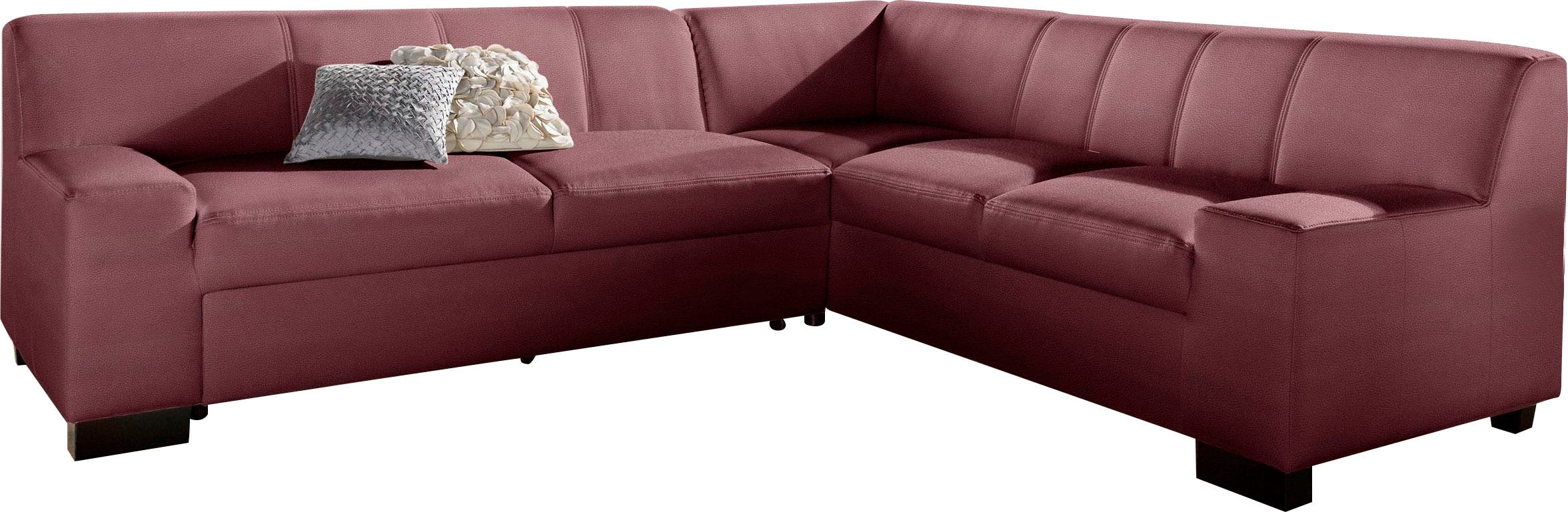 DOMO collection Ecksofa "Norma Top, elegant & modern, flache Armlehnen, Breite 247cm, L-Form" wahlweise mit Bettfunktion