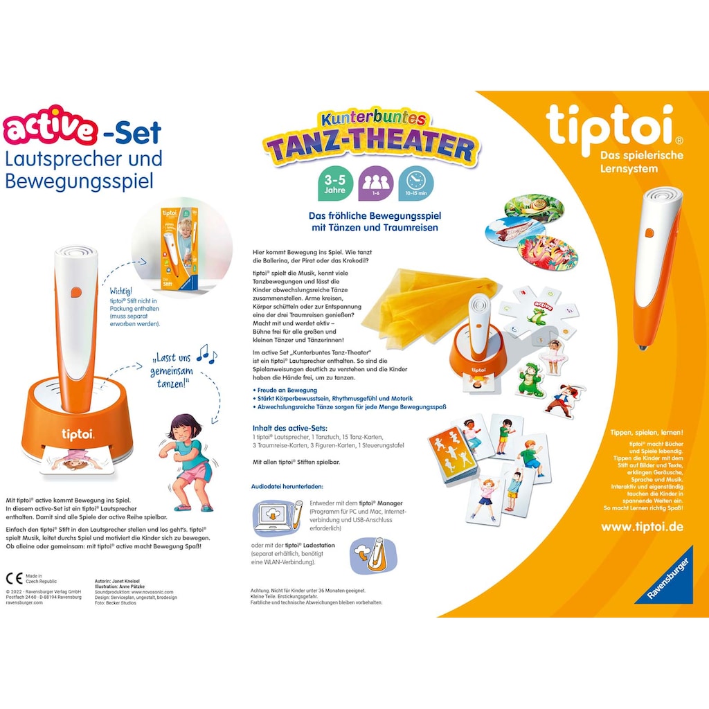 Ravensburger Spiel »tiptoi® ACTIVE Set Kunterbuntes Tanz-Theater«, mit tiptoi® Lautsprecher, FSC® - schützt Wald - weltweit