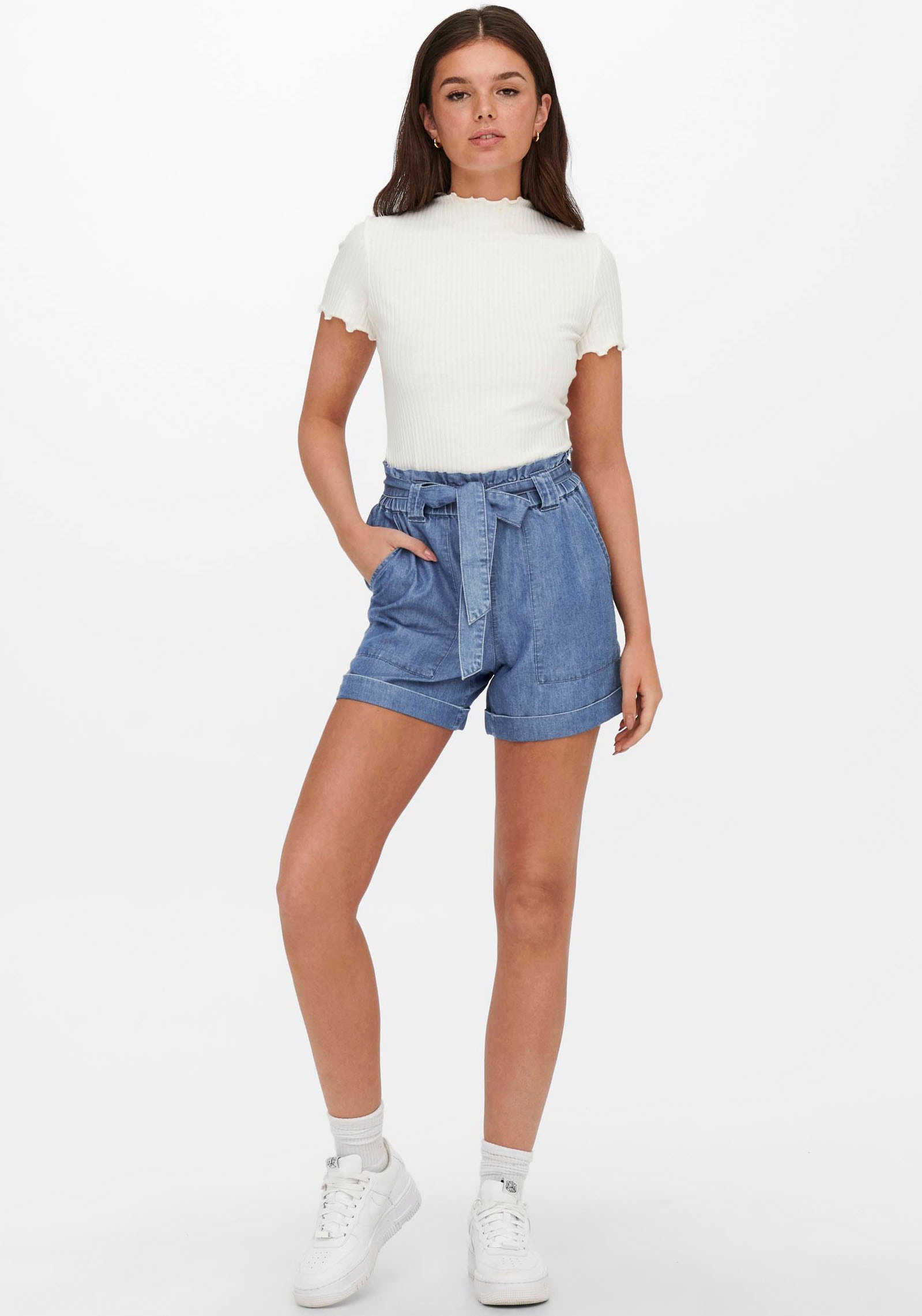 ONLY Shorts »ONLBEA SMILLA HW PB LOOSE DNM SHORTS« im Denim Look SV9411