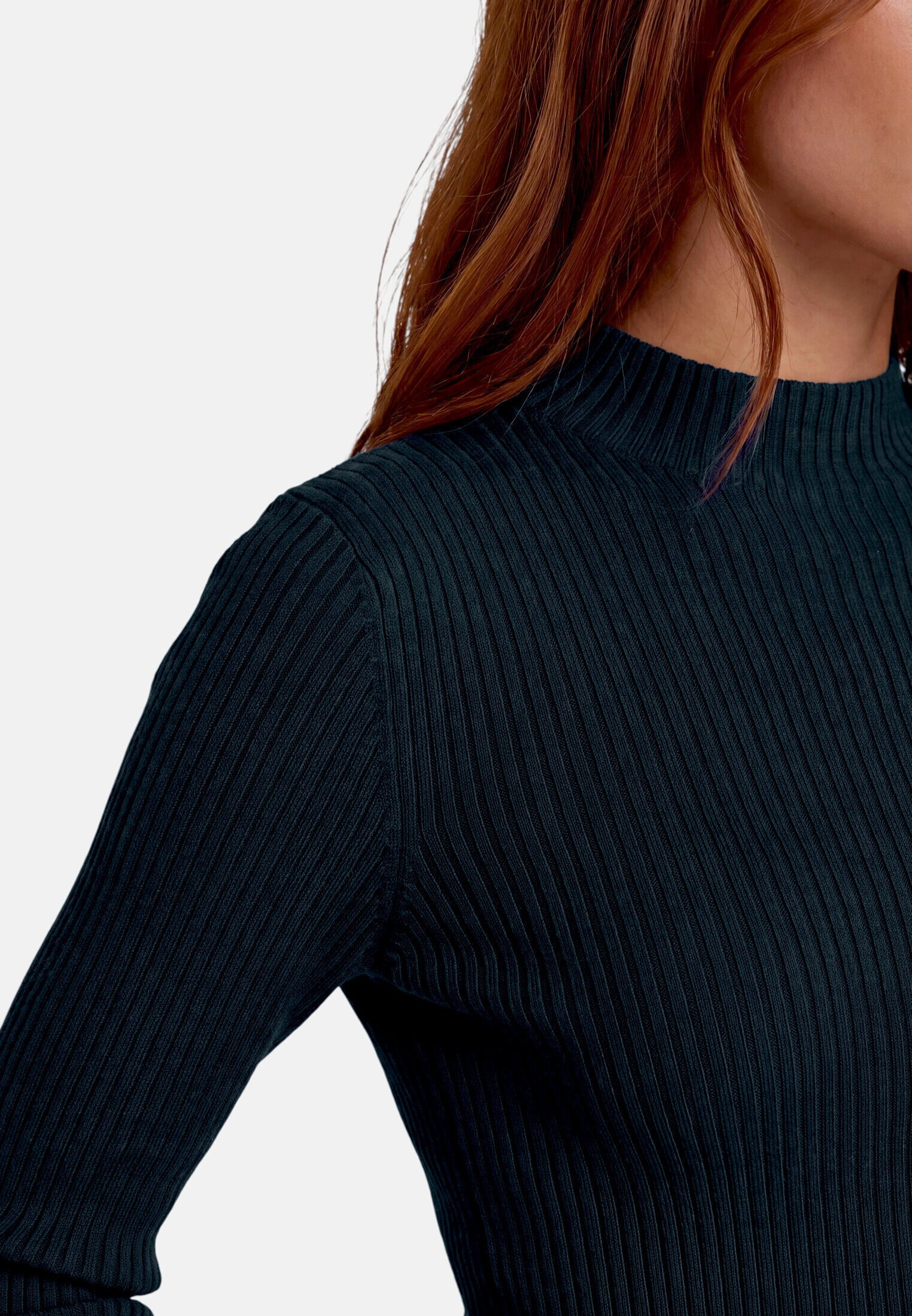 Zero Strickpullover »Damen mit Stehkragen« 1 Gerippt