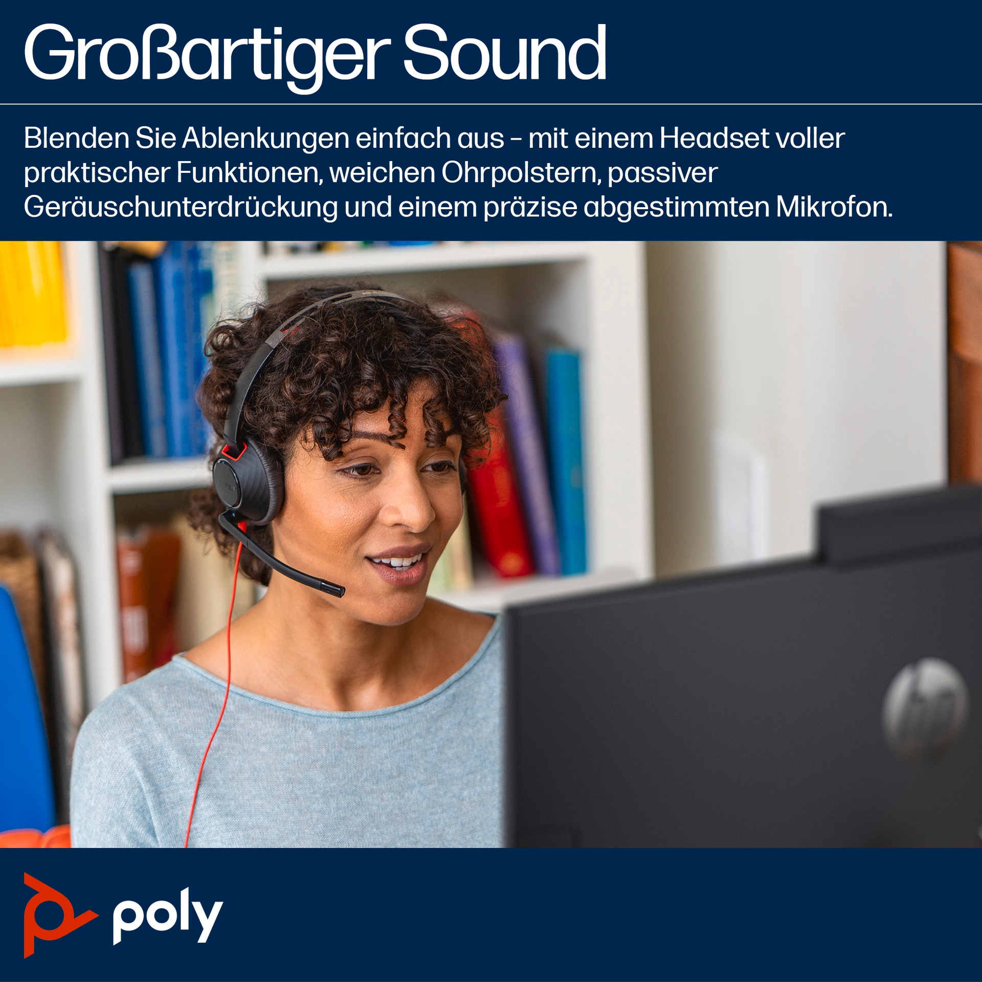 Poly On-Ear-Kopfhörer »Blackwire C5220 Stereo USB-C/A«, Noise-Cancelling