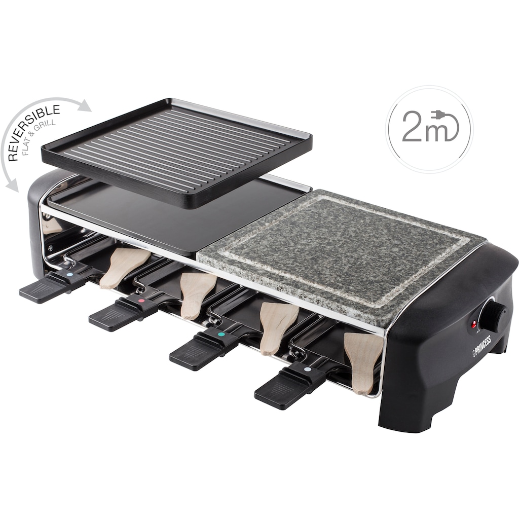 PRINCESS Raclette »8 Stone & Grill Party 162820«, 8 St. Raclettepfännchen, 1300 W