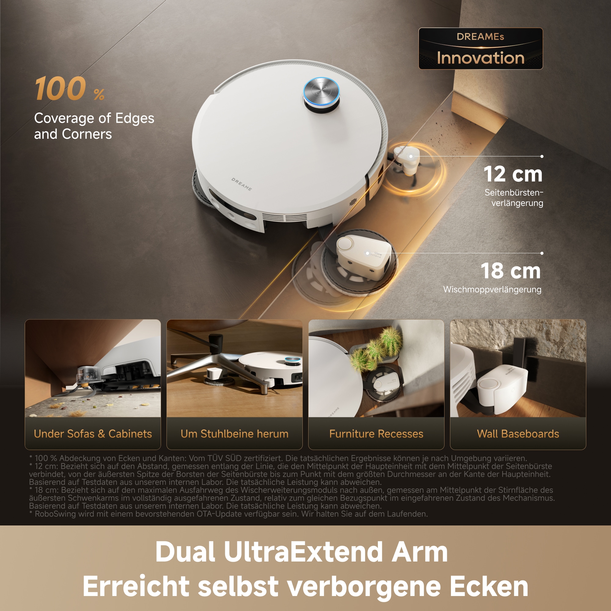 Dreame Saugroboter »X60 Pro Ultra Complete« ausfahrbahre Wisch-Pads, 40°C-Heißwischen, All-in-One-Basisstation