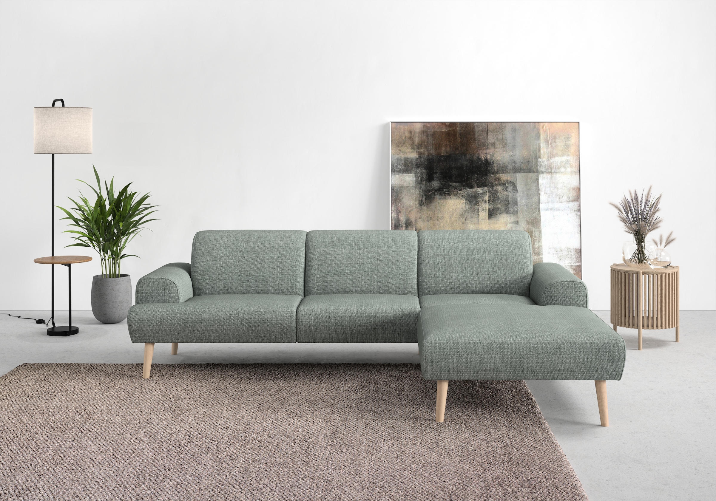 Home affaire Ecksofa "Swift Scandic Design, Federkern für hohen Sitzkomfort, L-Form" Federkern-Polsterung, B/T/H: 292/83/176 cm
