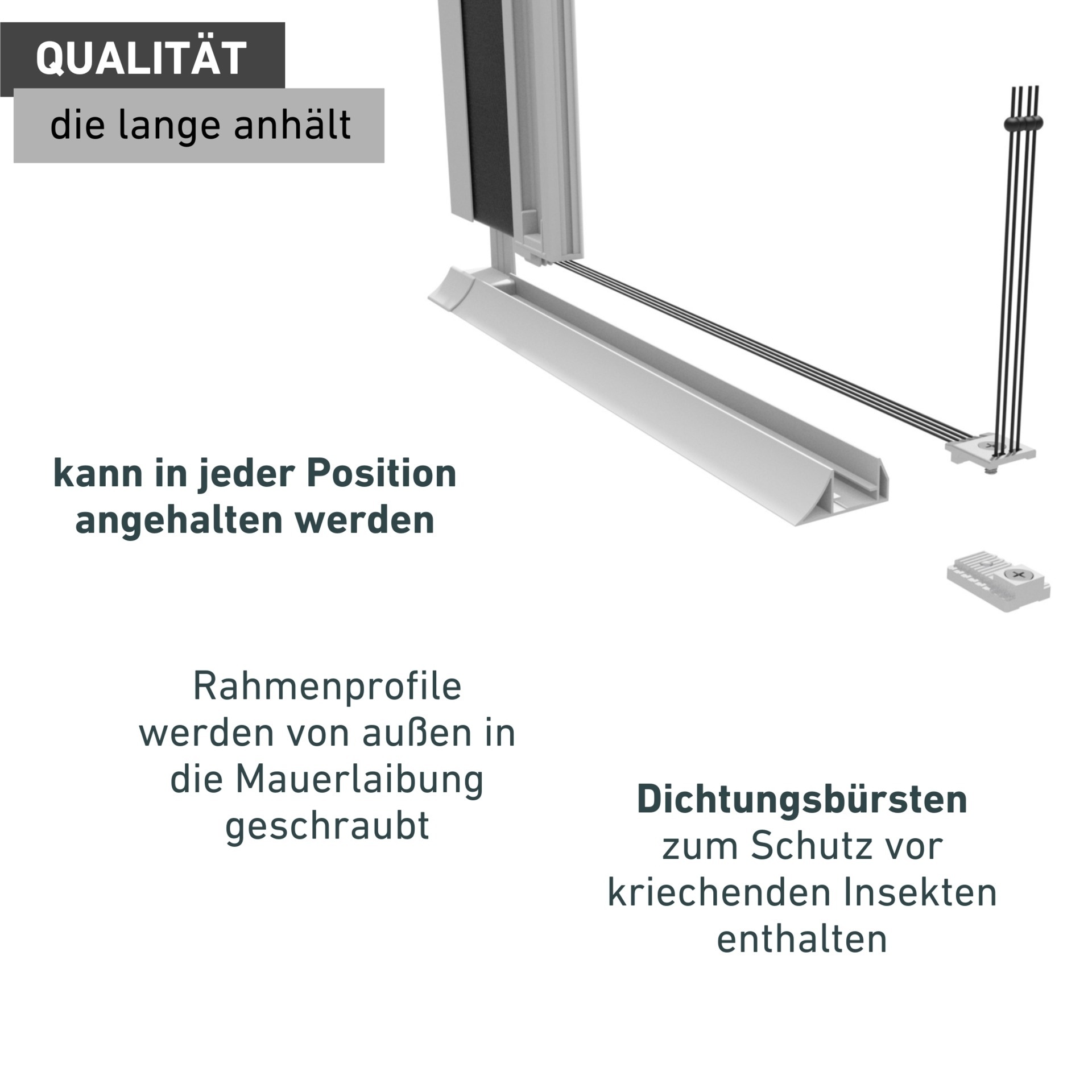Windhager Insektenschutz-Tür »Expert für Einzeltüren mit Alurahmen, Fliegengitter Tür Plissee weiß« Plissee‑Insektenschutz für Balkon‑ und Terrassentüren, 240 x 120 cm