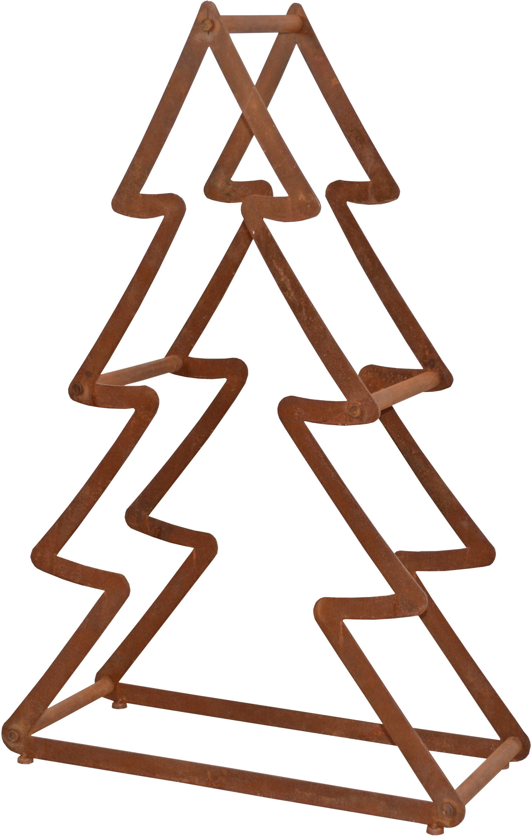 HOFMANN LIVING AND MORE Dekobaum »Weihnachtsbaum, Weihnachtsdeko aussen«, aus Metall, mit rostiger Oberfläche, Höhe ca. 95 cm