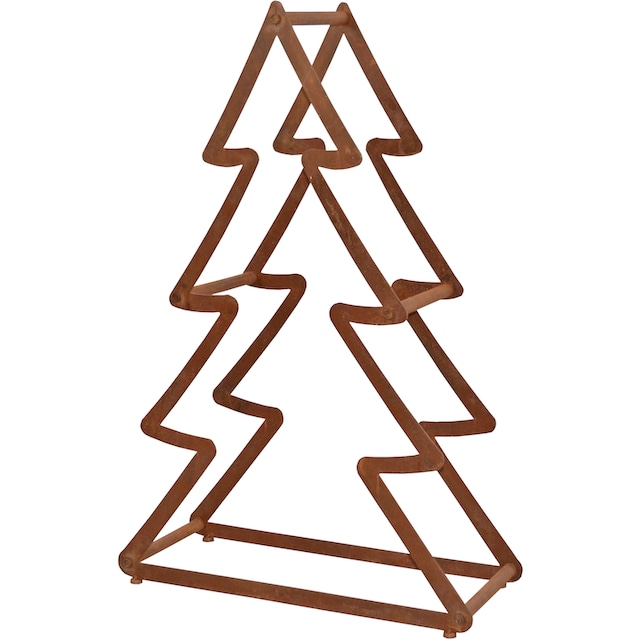 HOFMANN LIVING AND MORE Dekobaum »Weihnachtsbaum, Weihnachtsdeko aussen«,  aus Metall, mit rostiger Oberfläche, Höhe ca. 95 cm bestellen | BAUR
