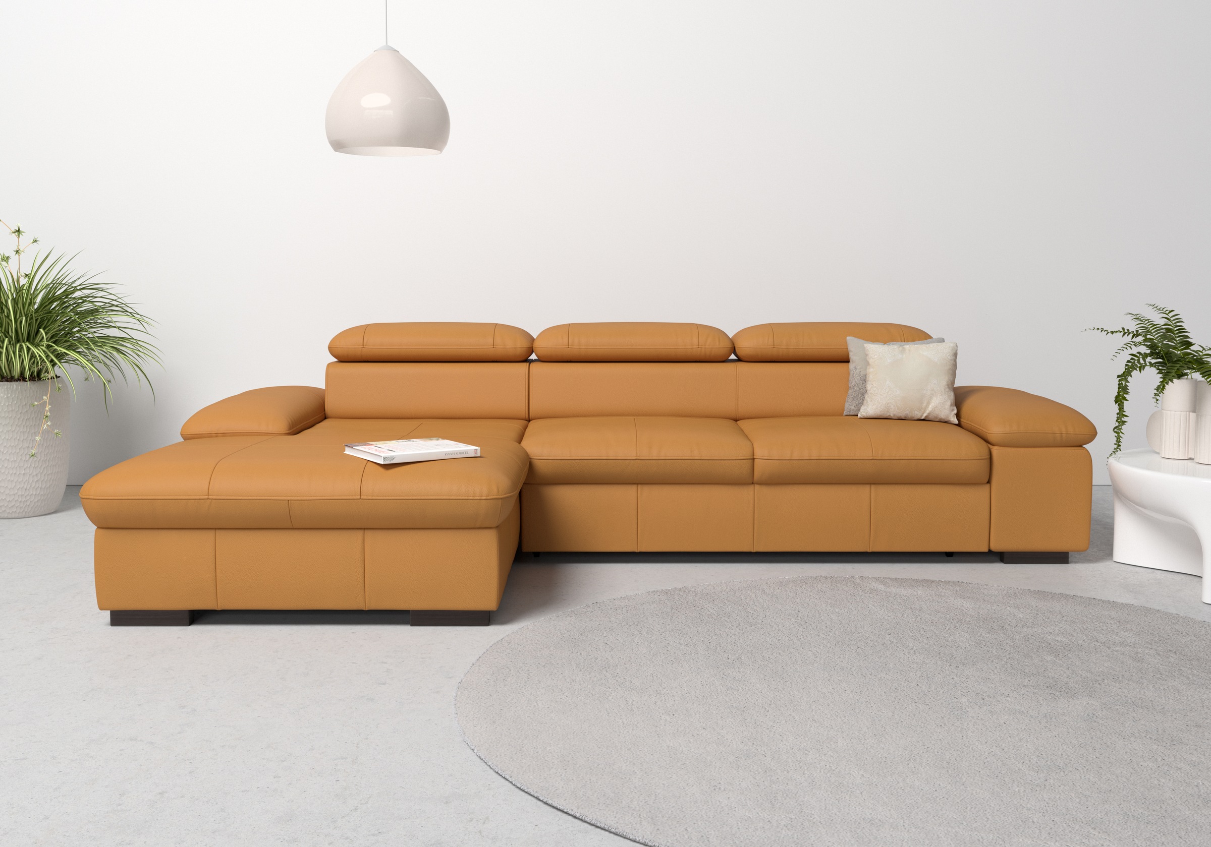 Home affaire Ecksofa »Alberto L-Form«, mit Kopfteilverstellung, wahlweise mit Bettfunktion