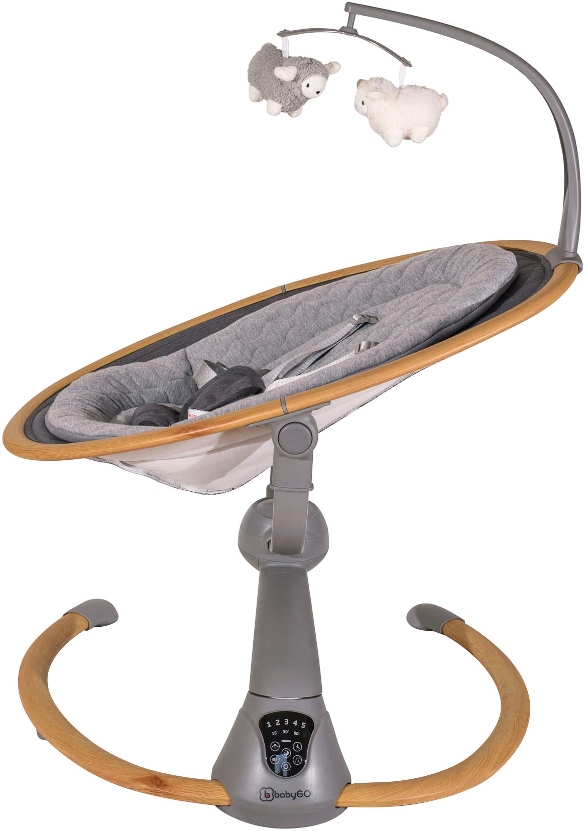 BabyGo Babywippe »Homey, wood optic«, bis 9 kg, mit Schaukelbewegungen und Sound