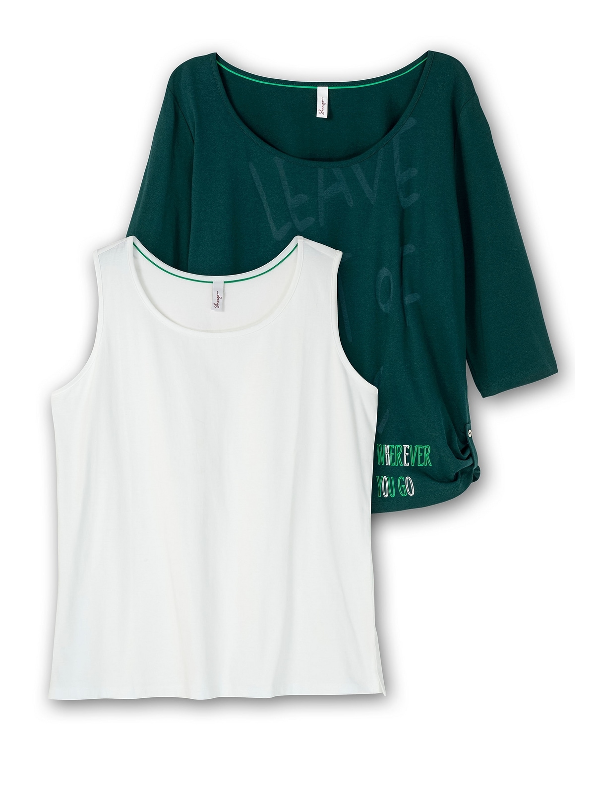 Sheego T-Shirt »Große mit Set Größen«, | Ausbrennerdruck kaufen Top im und BAUR für