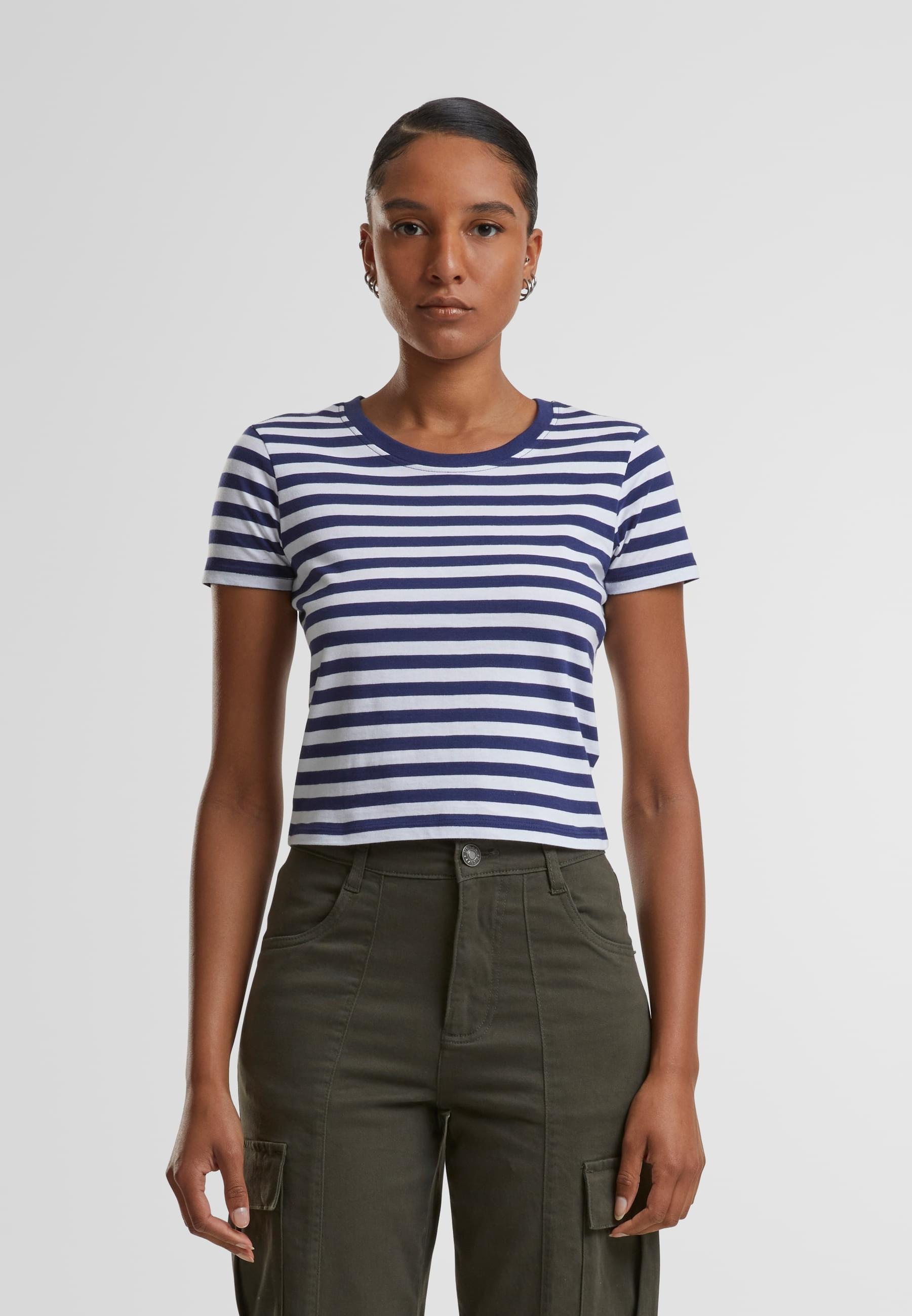 URBAN CLASSICS T-Shirt »Urban Classics Damen Ladies Short Striped Tee«, (1 tlg.)