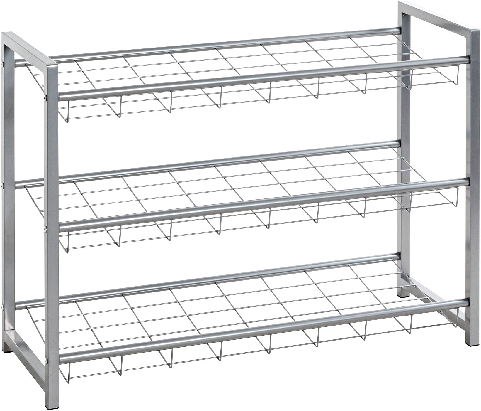 HAKU Schuhregal "Schuhaufbewahrung" rechteckig - aus Metall Grau - B/T/H 80/30/60 cm