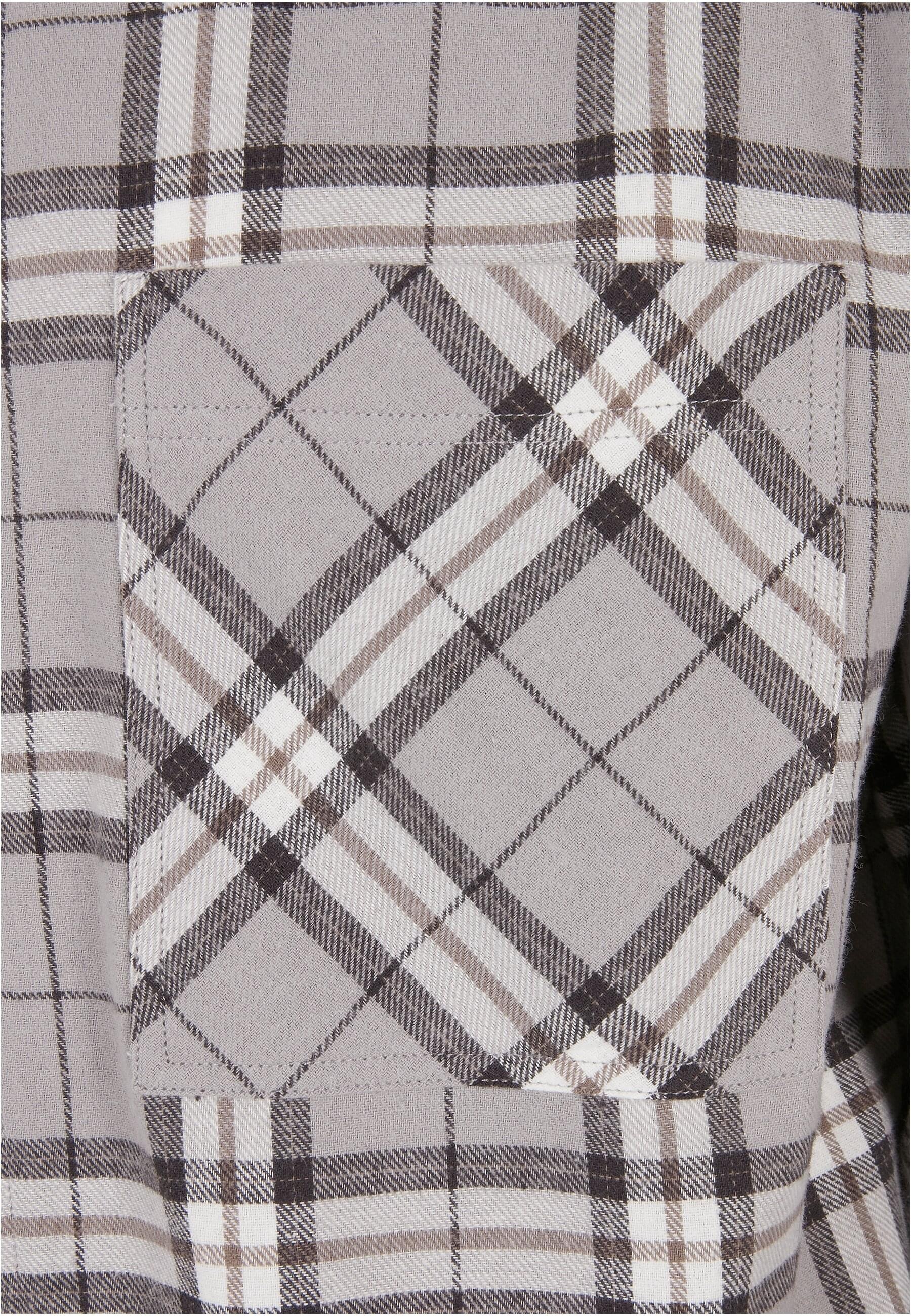 URBAN CLASSICS Langarmhemd »Urban Classics Herren Long Oversized Grey Check Shirt«, (1 tlg.)