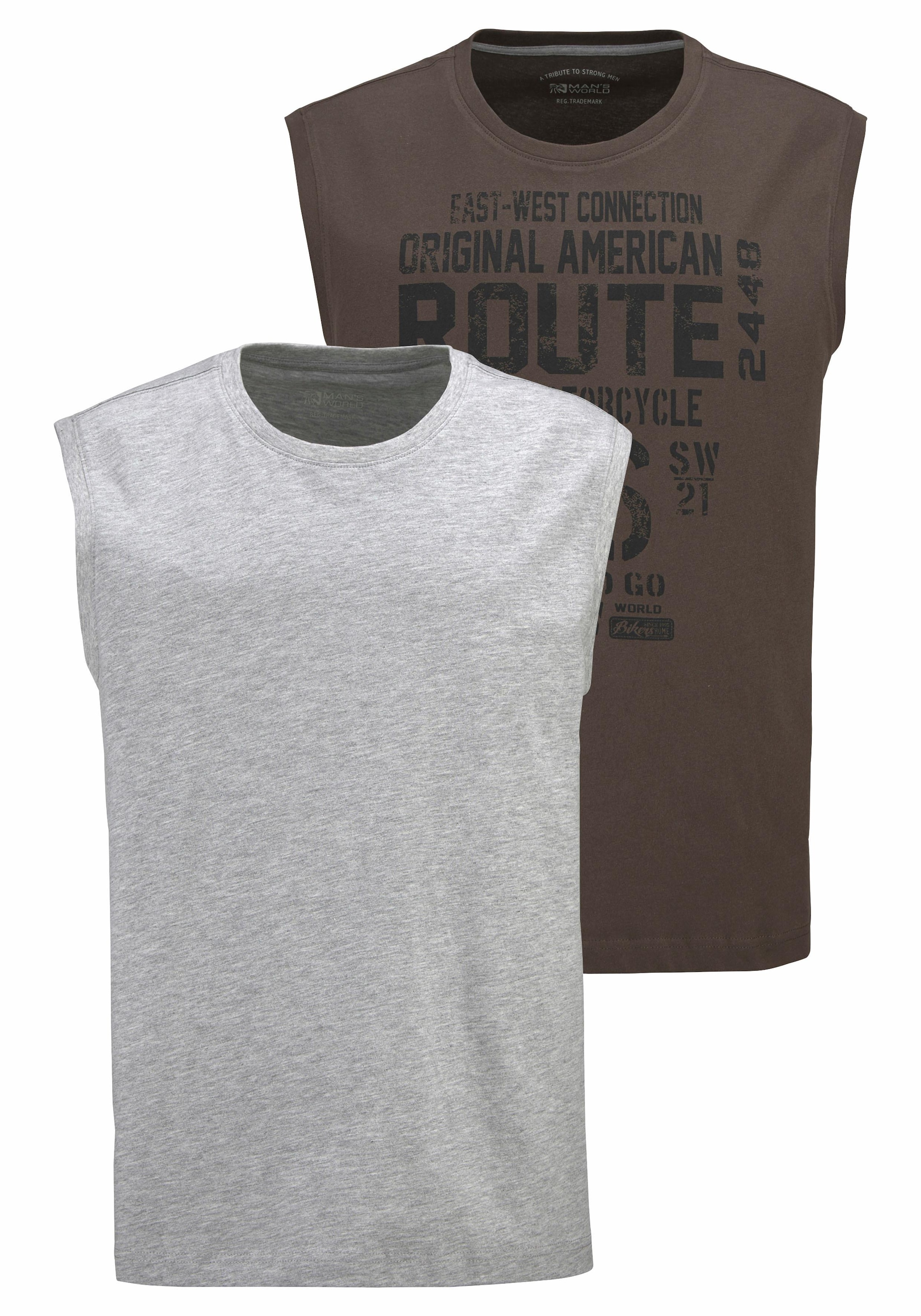Man's World Muscleshirt (Packung 2 tlg. 2er-Pack) aus reiner Baumwolle