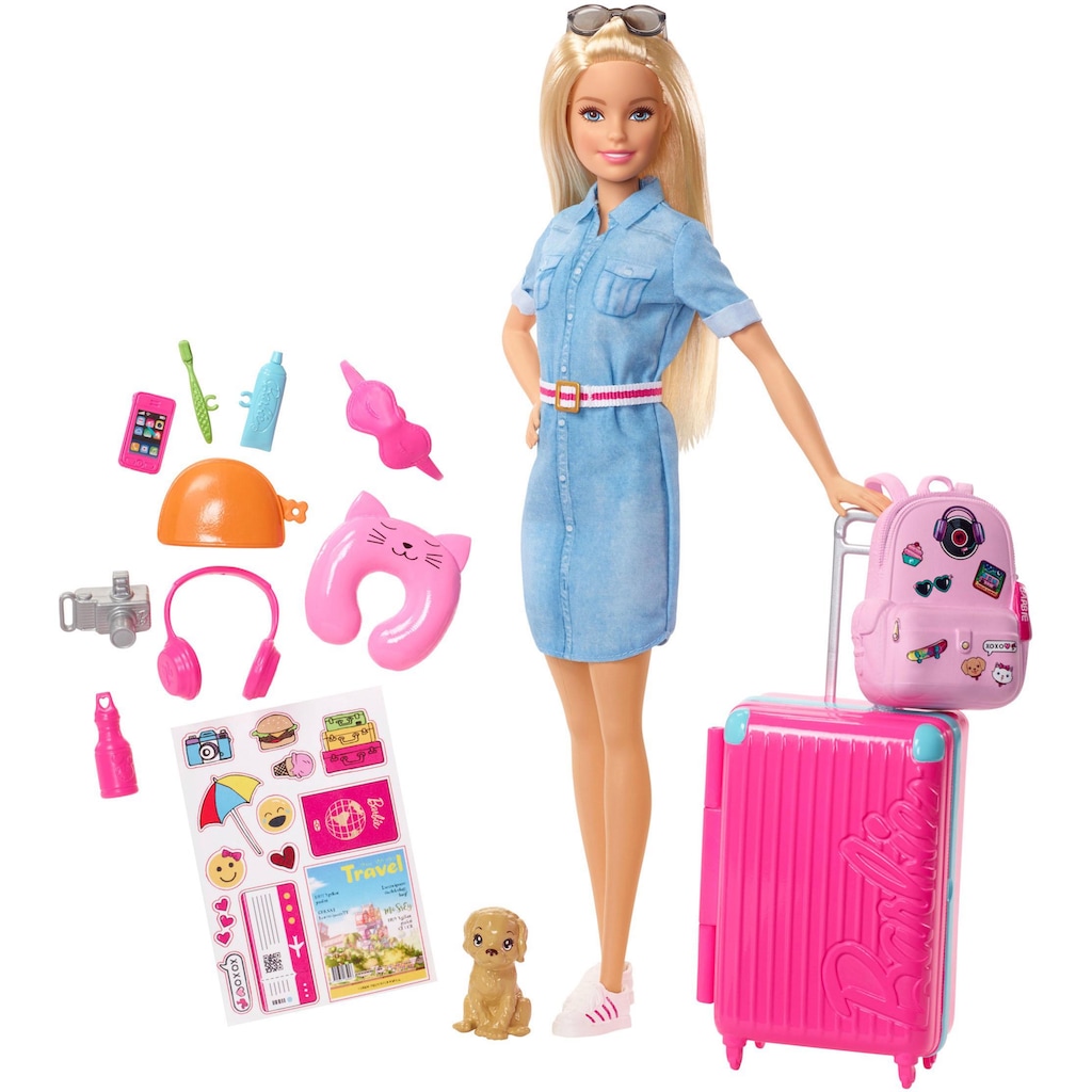 Barbie Anziehpuppe »Reise Puppe, blond mit Zubehör«