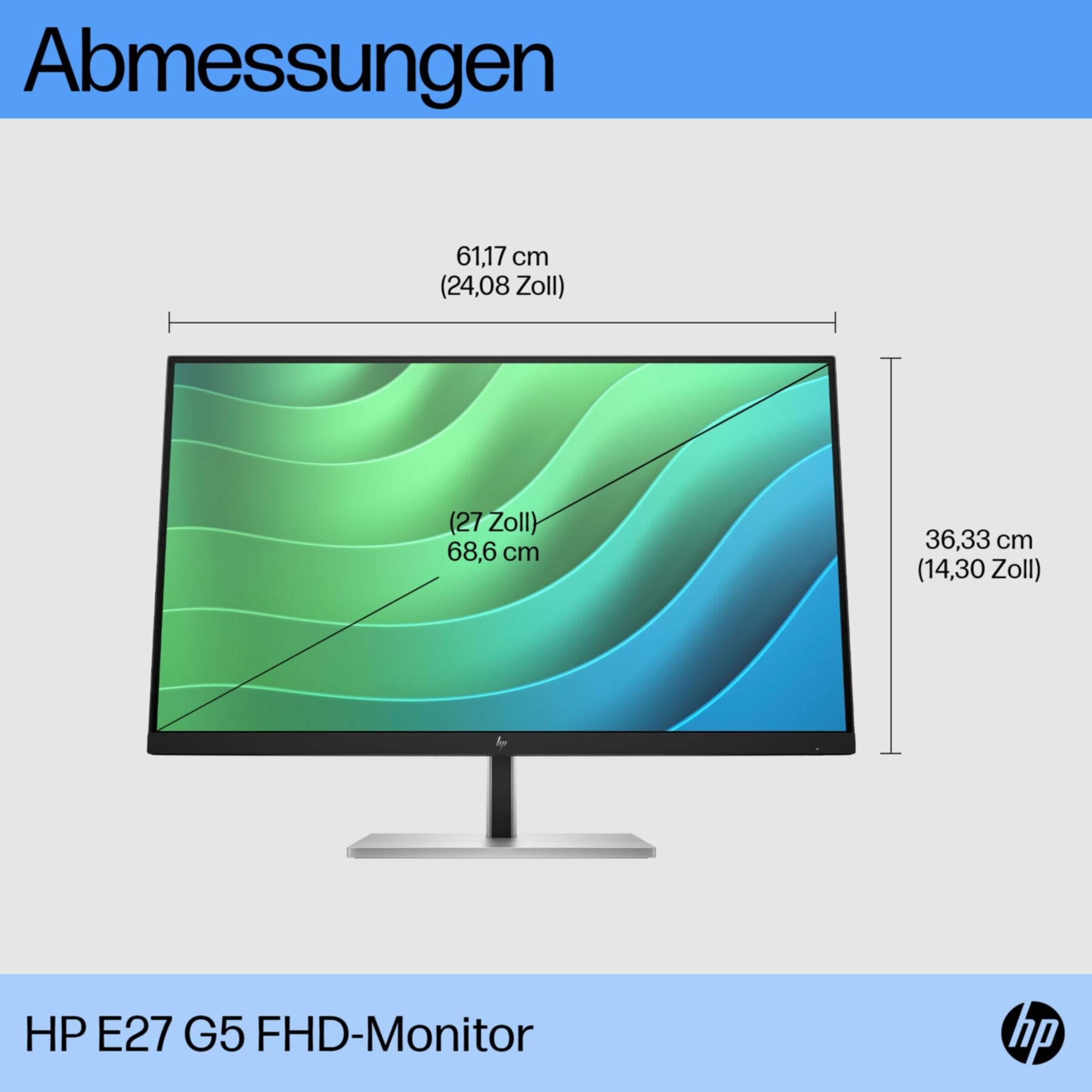 HP LED-Monitor »E27 G5 FHD Monitor«, 68,6 cm/27 Zoll, 1920 x 1080 px, Full HD, 5 ms Reaktionszeit, 75 Hz