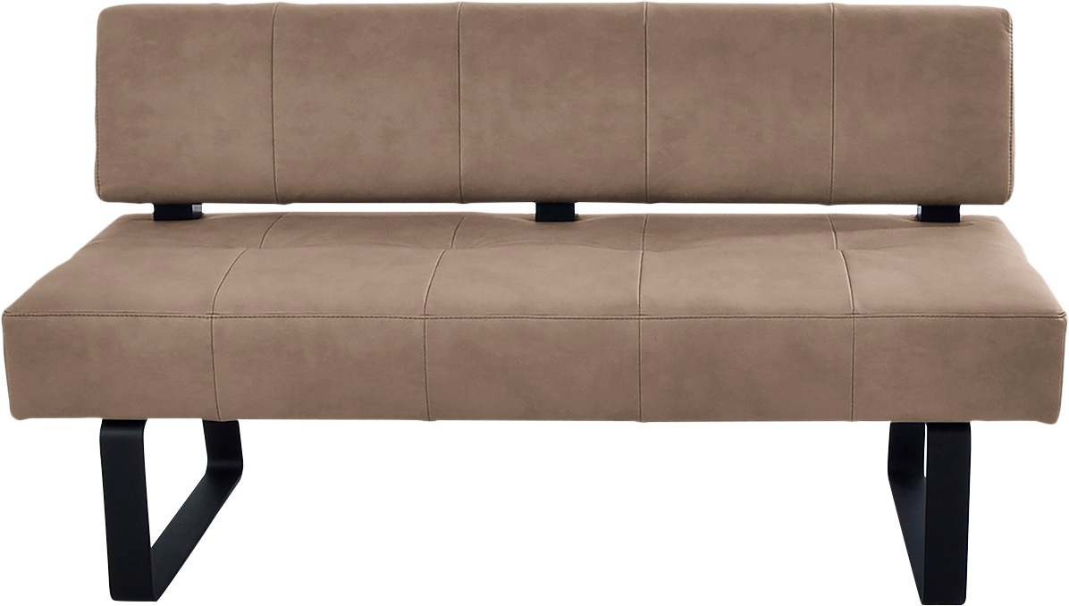 Polsterbank K+W KOMFORT & WOHNEN "Spider II", beige (sand 35, schwarz), B:160cm H:88cm T:67cm, Sitzbänke, Polsterbank, Sitzsteppung, bequem durch Sandwichbauweise, Metallkufe in schwarz 2