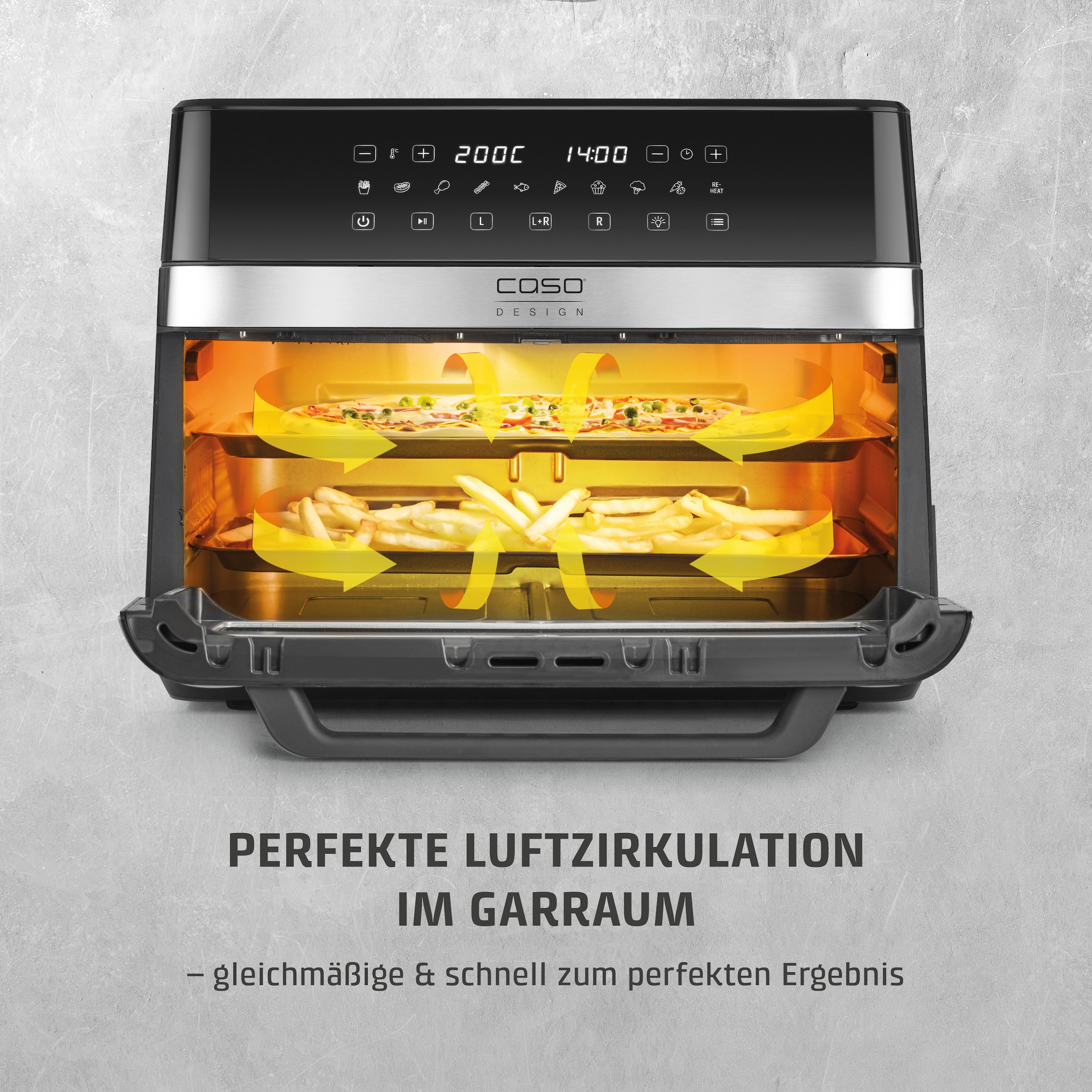 Caso Heißluftfritteuse »3186 Design AirFry DuoChef«, 2200 W, Fassungsvermögen 0 l