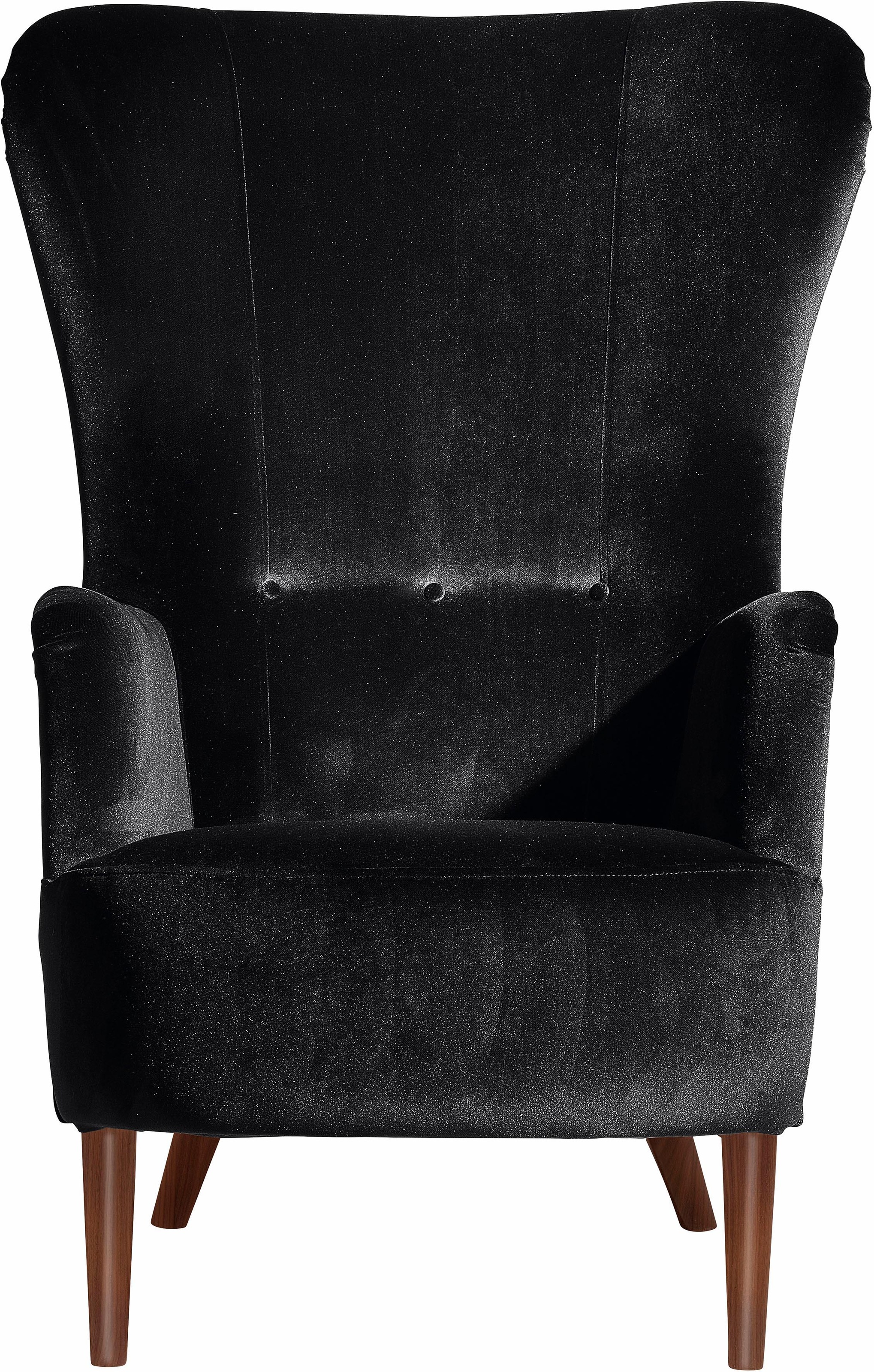 Max Winzer® Sessel »Lianns, Hochlehnsessel, Ohrensessel«, im Retrostil, mit Knopfheftung, Hochlehner