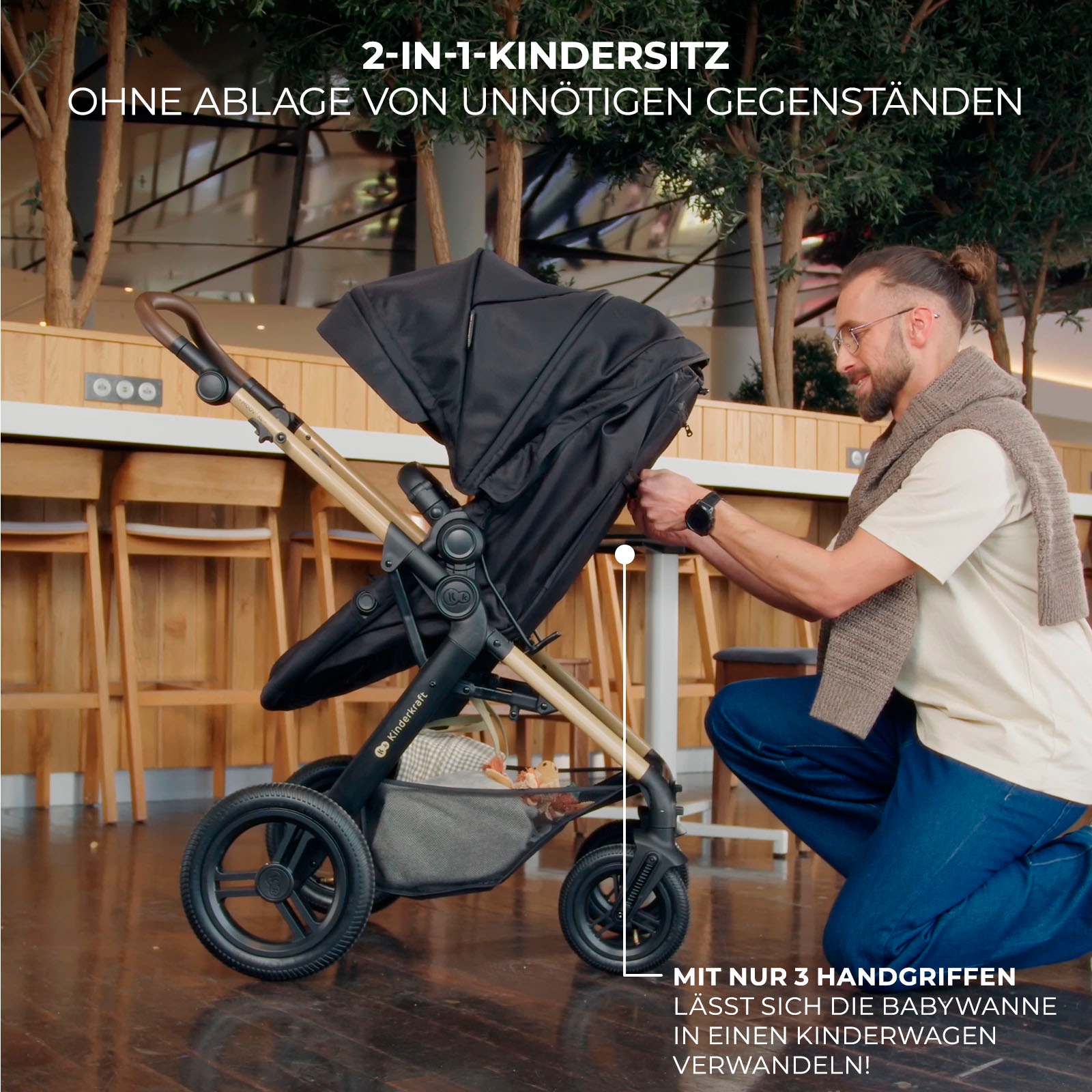 Kinderkraft Kombi-Kinderwagen »MOOV 2 XL«, 27 kg, mit Luftreifen