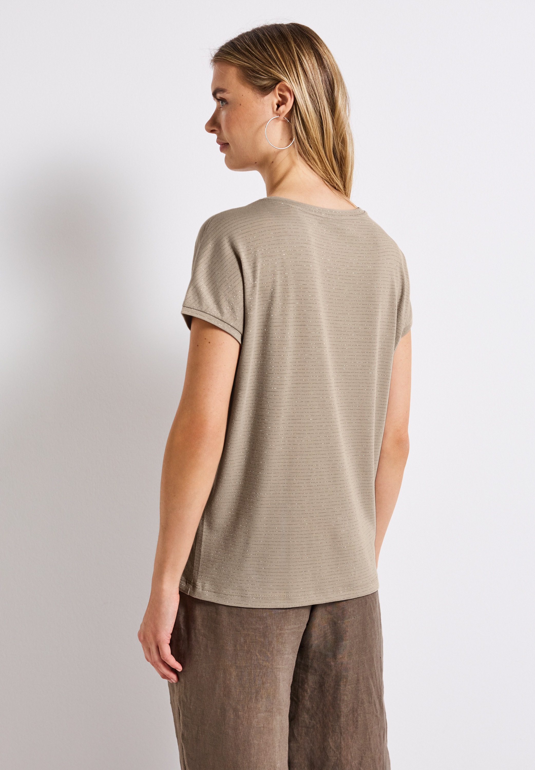 STREET ONE T-Shirt, aus elastischem Materialmix günstig online kaufen