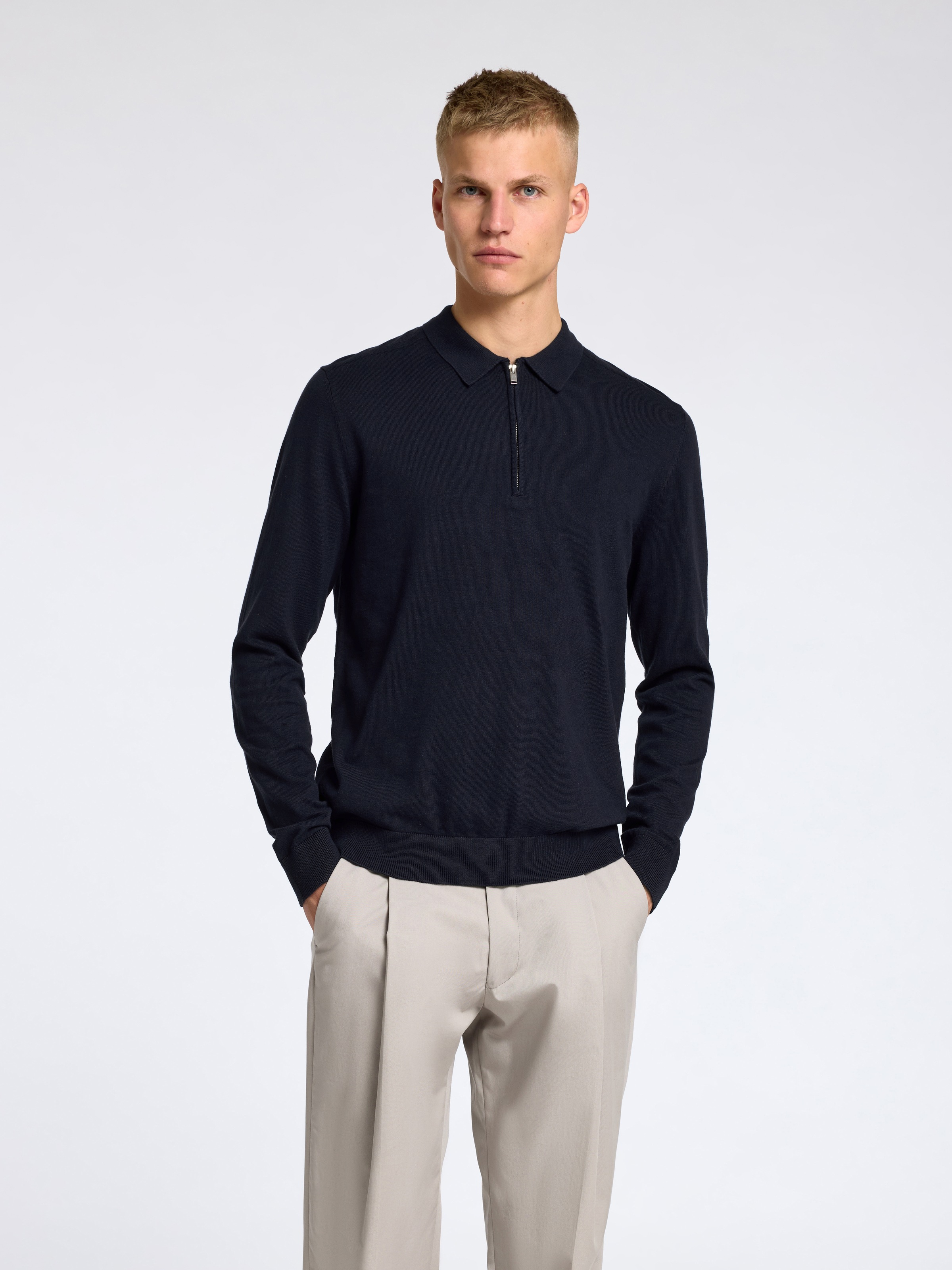 Thumbnail - SELECTED Polokragenpullover "SLHBERG LS HALF ZIP POLO NOOS"