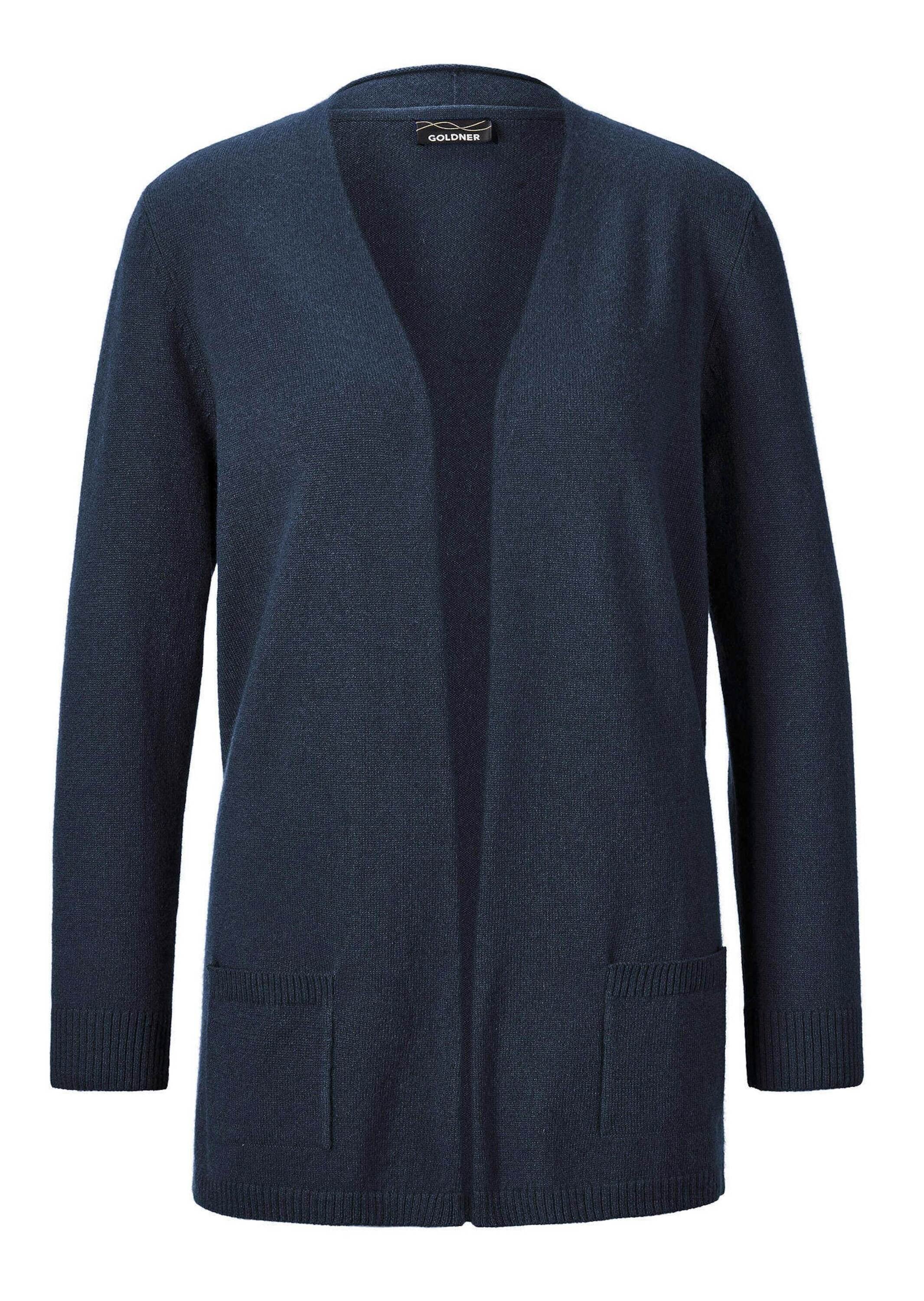 GOLDNER Strickjacke "Kurzgröße Langarm Feinstrick-Cardigan" Ohne