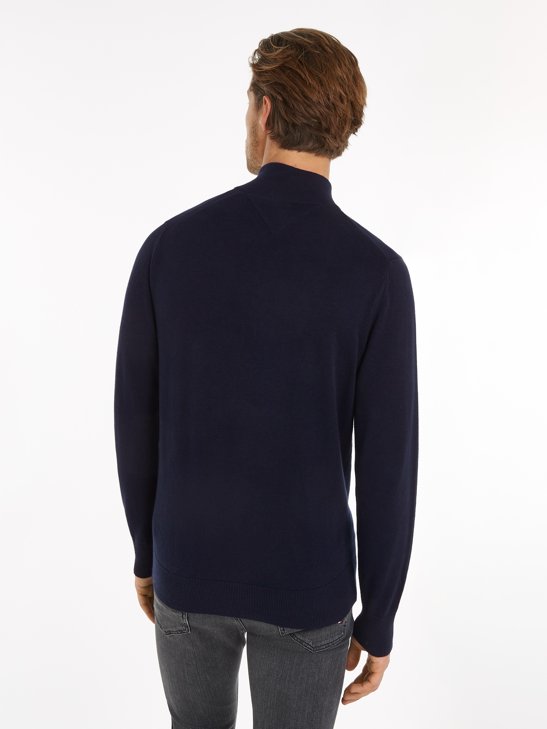 Tommy Hilfiger Pima Org Ctn Cashmere Zip Mock Pullover Blue XXXL 3