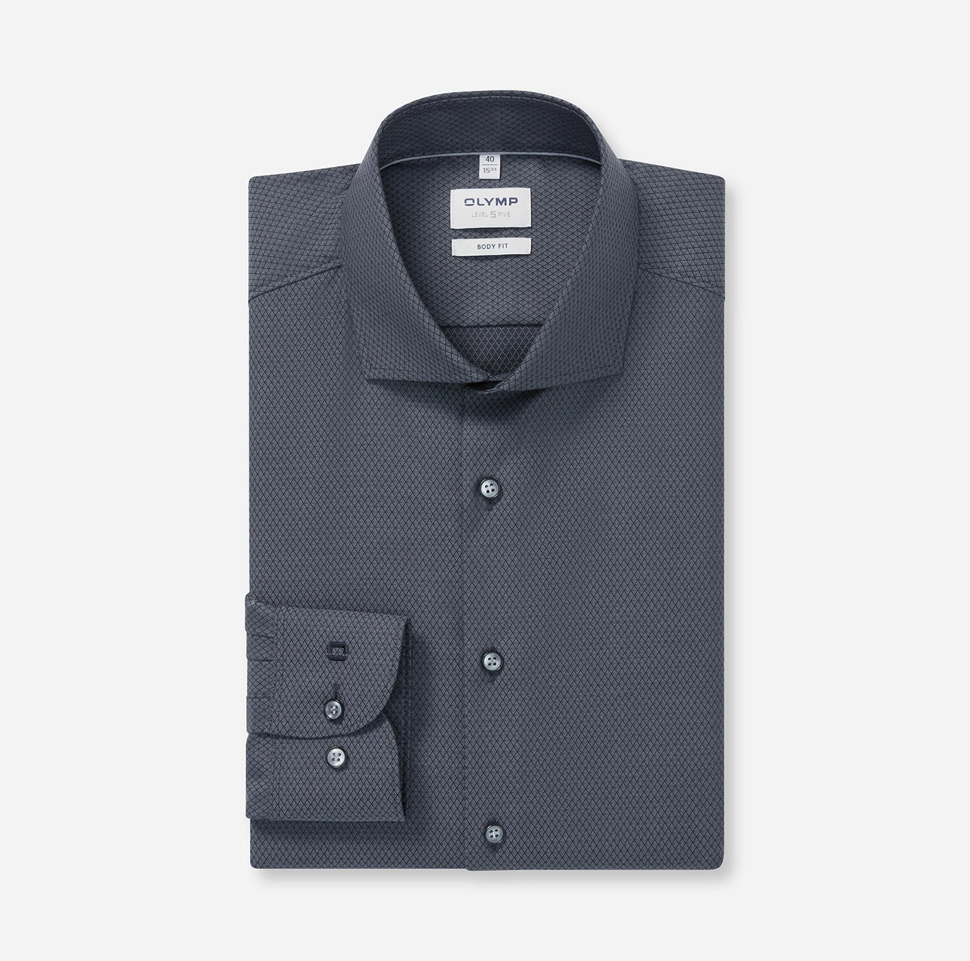 OLYMP Langarmhemd »Level 5« Businesshemd, body fit, Royal-Kentkragen, unifarben