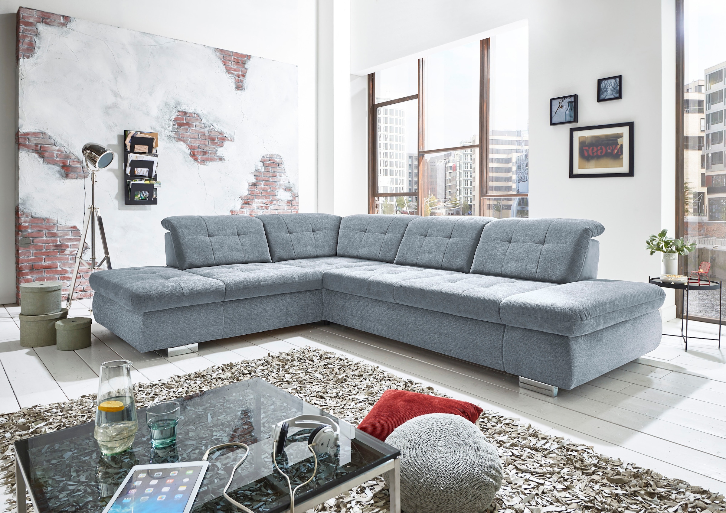 Die PlanBar Ecksofa »MP-IN17004 L-Form, Breite 323 cm, mit Kaltschaum-Polsterung« inkl. Sitztiefenverstellung, wahlweise weitere Funktionen