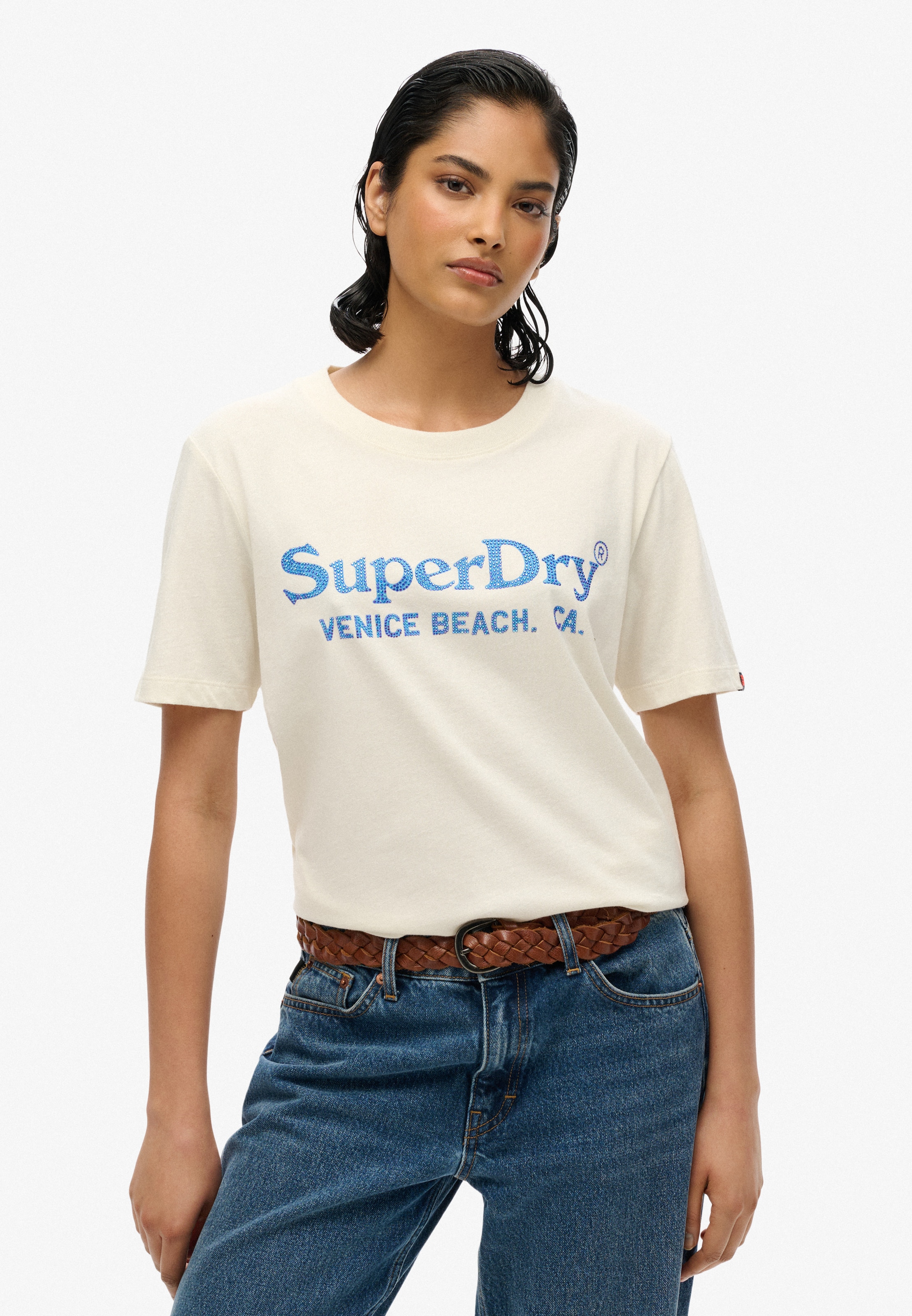 Superdry Kurzarmshirt "VENUE METALLIC RELAXED TEE" günstig online kaufen